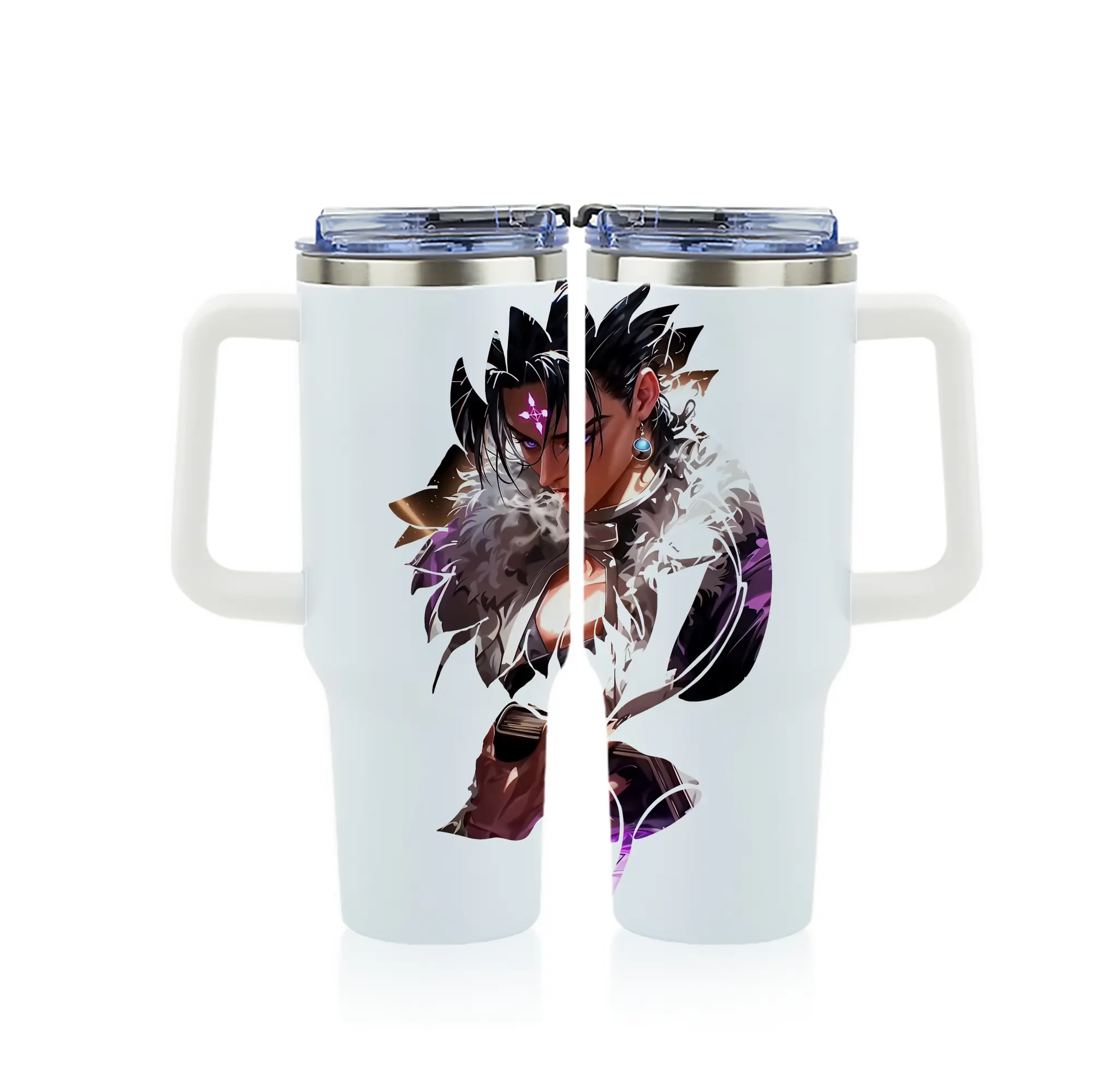 ハンター×ハンター グッズ クロロ＝ルシルフル - 1200mL フルプリント車用タンブラー ・ 304ステンレス 内側 ・ 201ステンレス 外側 ・ 保温 保冷 ・ 通勤 ドライブ アウトドア用