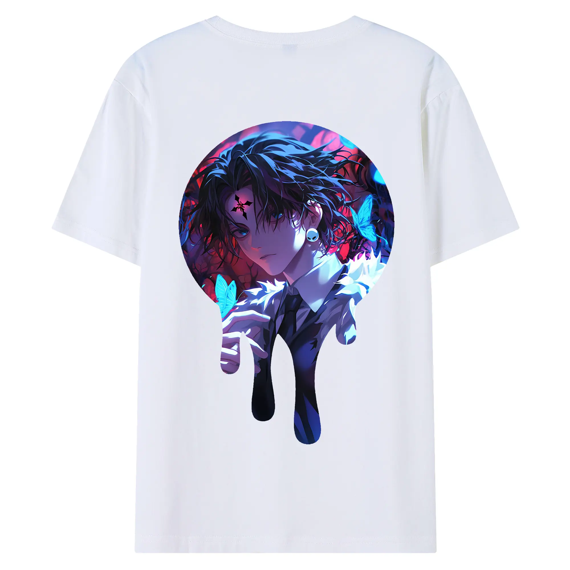 ハンター×ハンター グッズ クロロ＝ルシルフル - 綿100％ 半袖Tシャツ ・ バックプリント ・ 快適 通気性 ・ 日常使い 散歩 スポーツ用