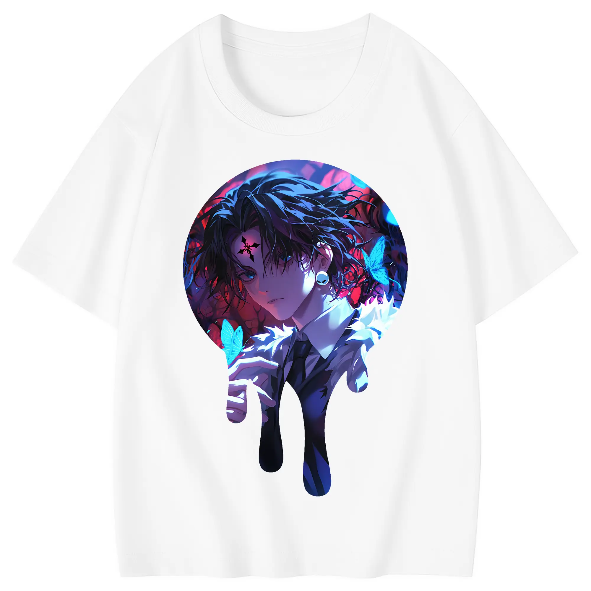 ハンター×ハンター グッズ クロロ＝ルシルフル - 綿100％ キッズTシャツ ・ フロントプリント ・ 快適 通気性 ・ スポーツ カジュアル 散歩用