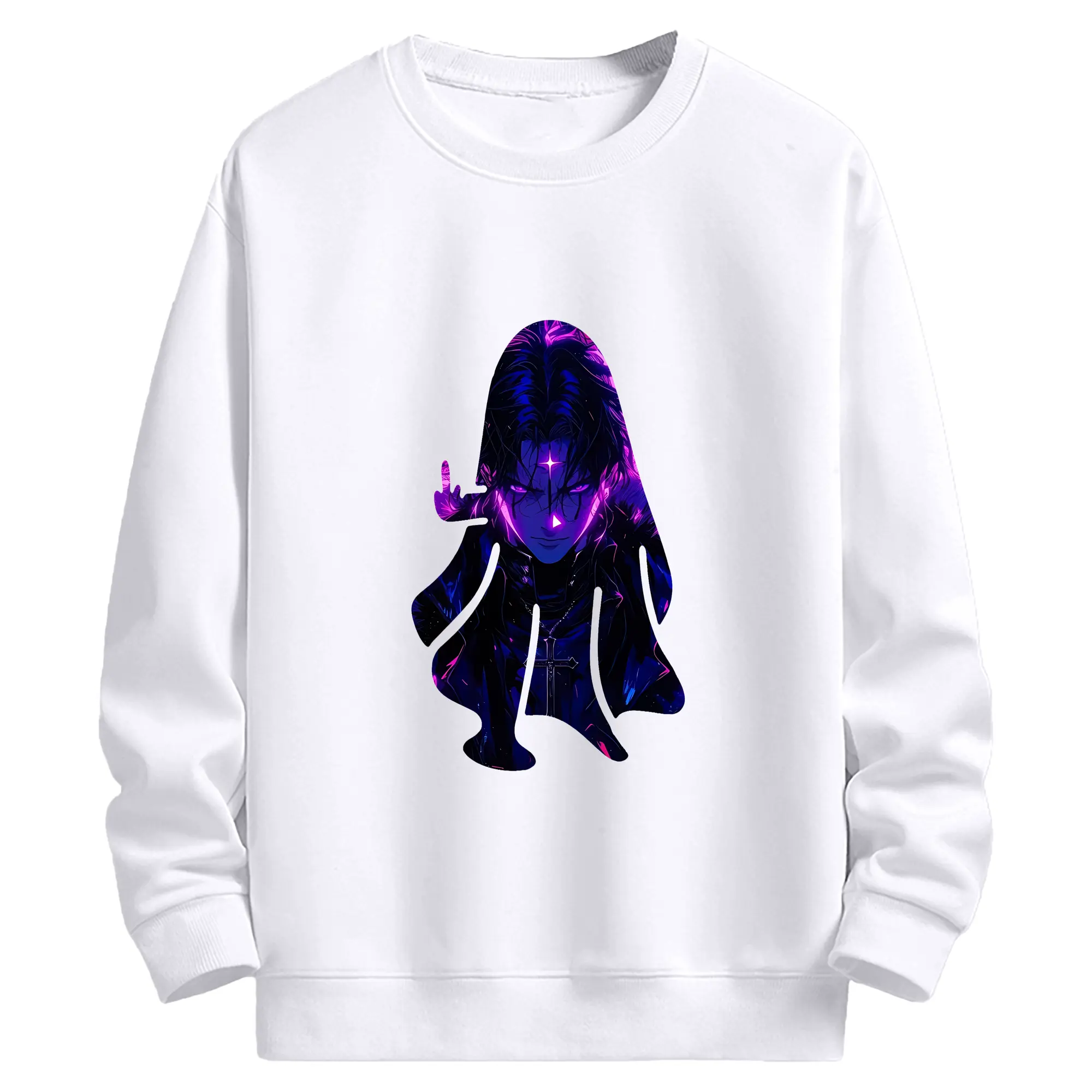 ハンター×ハンター グッズ クロロ＝ルシルフル - 高品質 クルーネック スウェット ・ コットン59％ ポリエステル41％ ・ ユニセックス 長袖 トレーナー ・ カジュアル デイリー スポーツ 散歩用