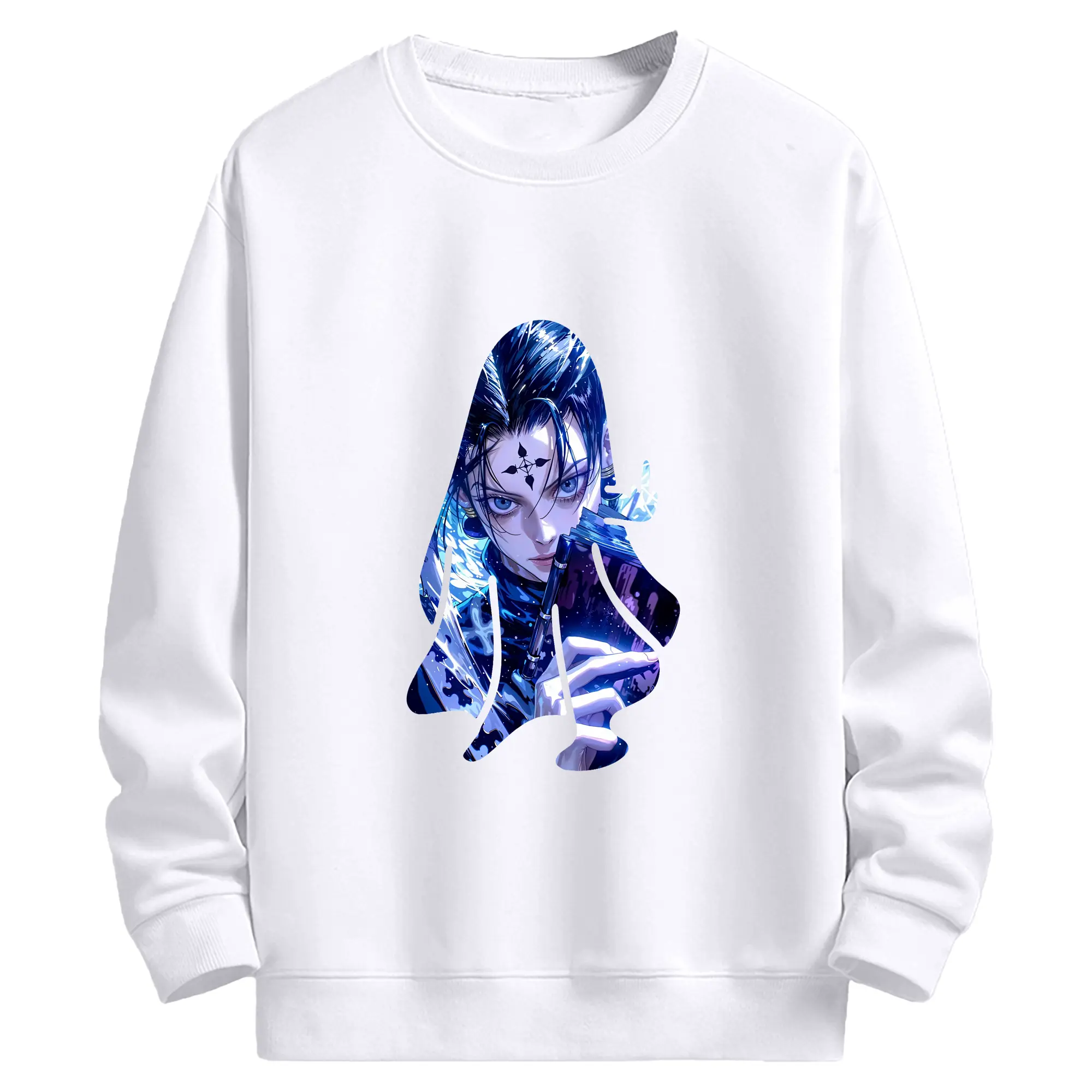 ハンター×ハンター グッズ クロロ＝ルシルフル - 高品質 クルーネック スウェット ・ コットン59％ ポリエステル41％ ・ ユニセックス 長袖 トレーナー ・ カジュアル デイリー スポーツ 散歩用