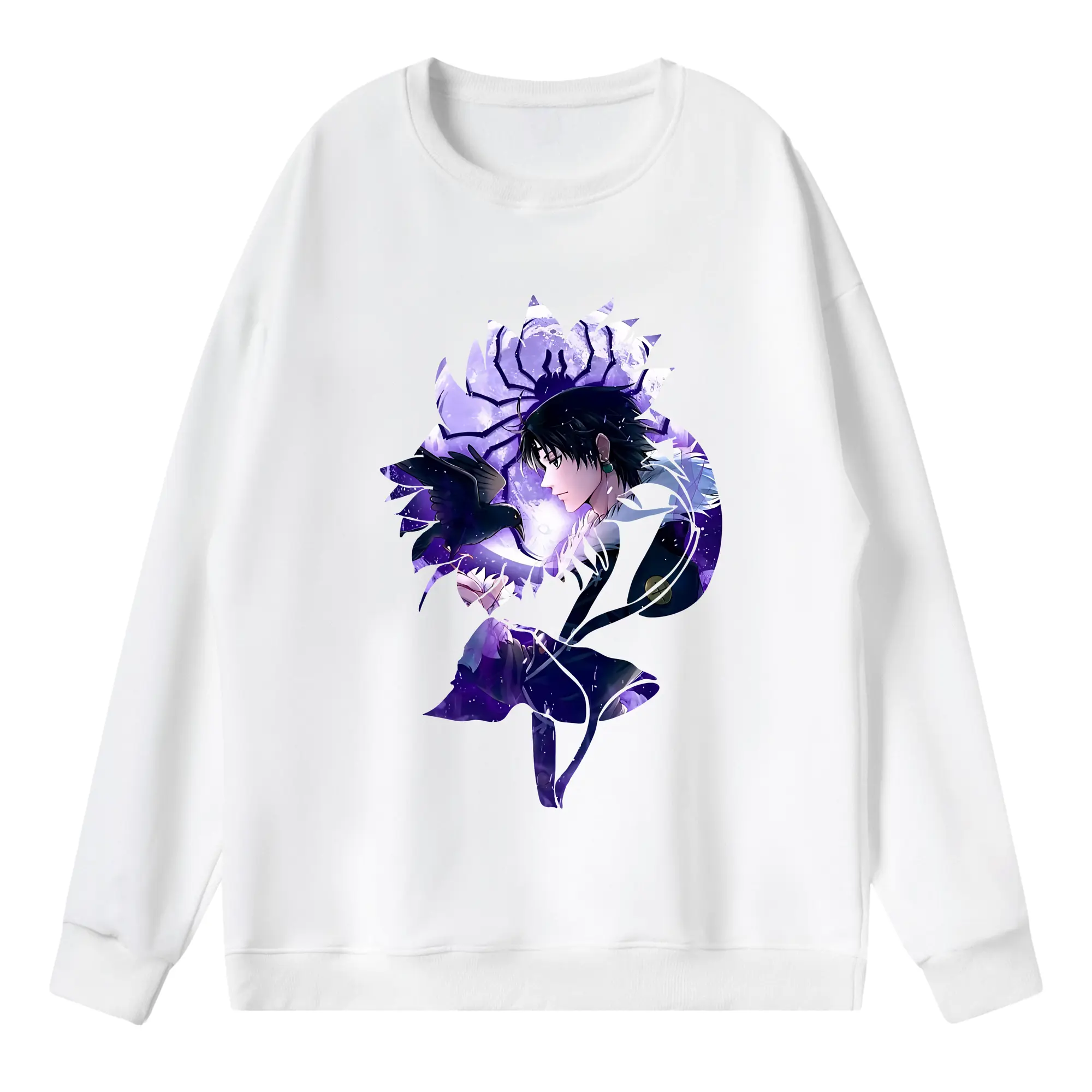 ハンター×ハンター グッズ クロロ＝ルシルフル - 薄手 クルーネック スウェット 裏毛260g · ポリエステル 春秋向け カジュアル 男女兼用 · トレーナー デイリー スポーツ 散歩に最適