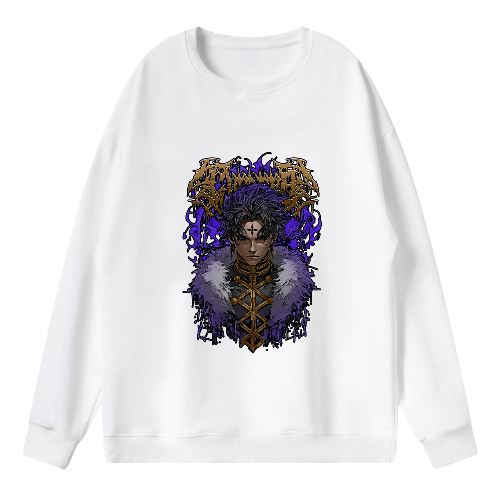 ハンター×ハンター グッズ クロロ＝ルシルフル - 薄手 クルーネック スウェット 裏毛260g · ポリエステル 春秋向け カジュアル 男女兼用 · トレーナー デイリー スポーツ 散歩に最適