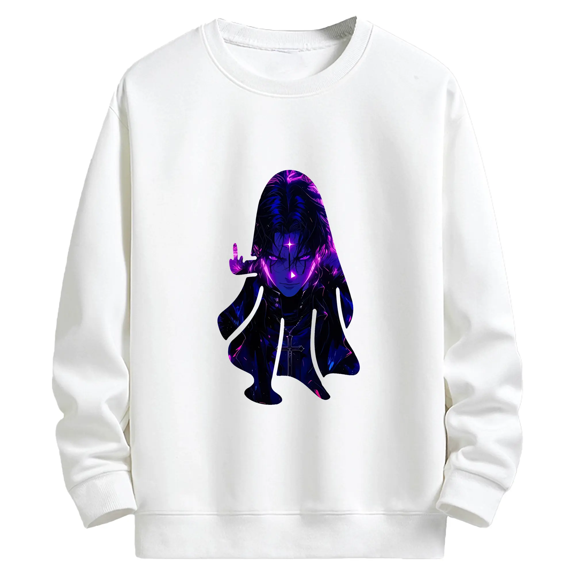 ハンター×ハンター グッズ クロロ＝ルシルフル - キッズ クルーネックスウェットシャツ ・ フロントプリント ・ 綿80％ ポリエステル20％ ・ 快適 通学 スポーツ 日常使い お散歩用