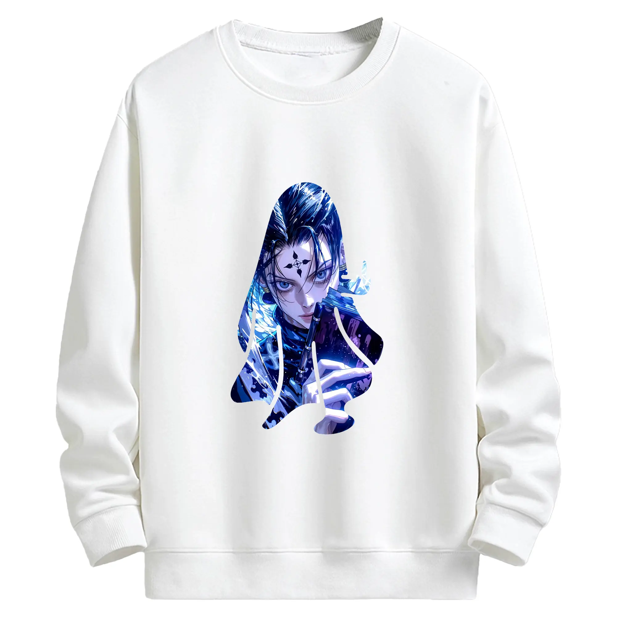 ハンター×ハンター グッズ クロロ＝ルシルフル - キッズ クルーネックスウェットシャツ ・ フロントプリント ・ 綿80％ ポリエステル20％ ・ 快適 通学 スポーツ 日常使い お散歩用