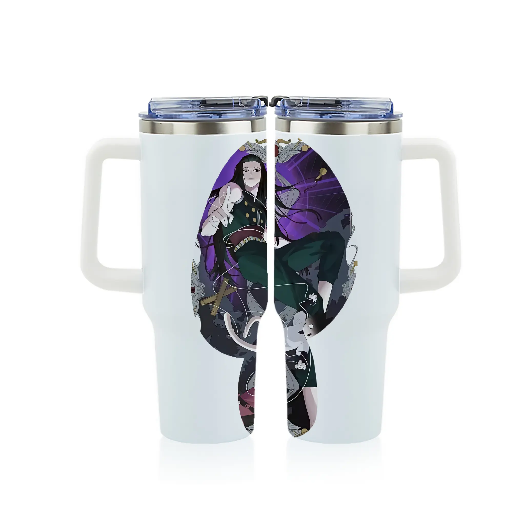 ハンター×ハンター グッズ イルミ＝ゾルディック - 1200mL フルプリント車用タンブラー ・ 304ステンレス 内側 ・ 201ステンレス 外側 ・ 保温 保冷 ・ 通勤 ドライブ アウトドア用