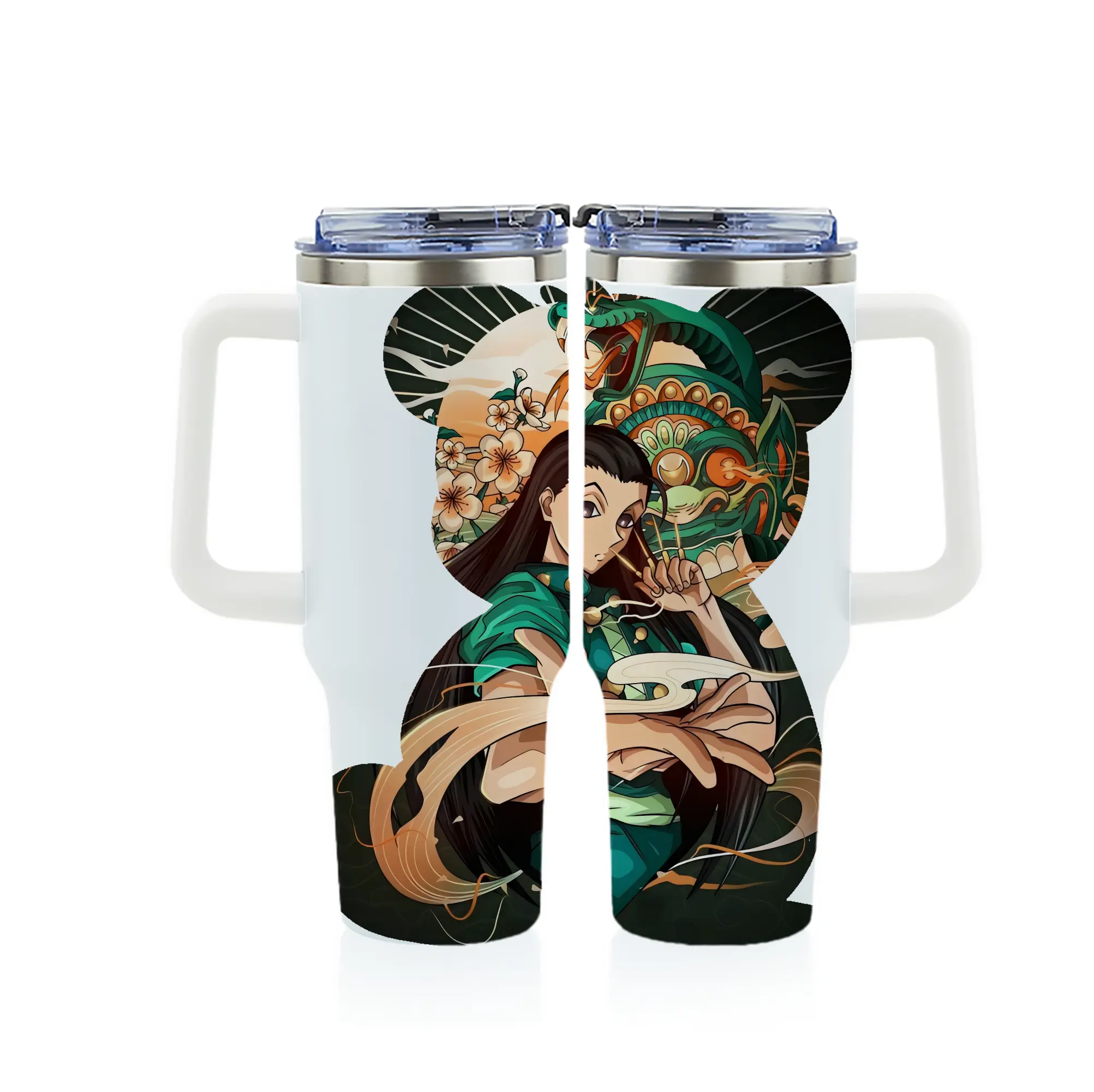 ハンター×ハンター グッズ イルミ＝ゾルディック - 1200mL フルプリント車用タンブラー ・ 304ステンレス 内側 ・ 201ステンレス 外側 ・ 保温 保冷 ・ 通勤 ドライブ アウトドア用