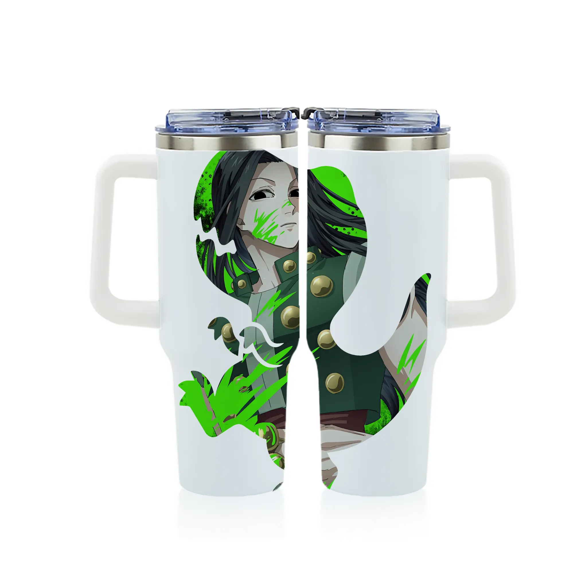 ハンター×ハンター グッズ イルミ＝ゾルディック - 1200mL フルプリント車用タンブラー ・ 304ステンレス 内側 ・ 201ステンレス 外側 ・ 保温 保冷 ・ 通勤 ドライブ アウトドア用