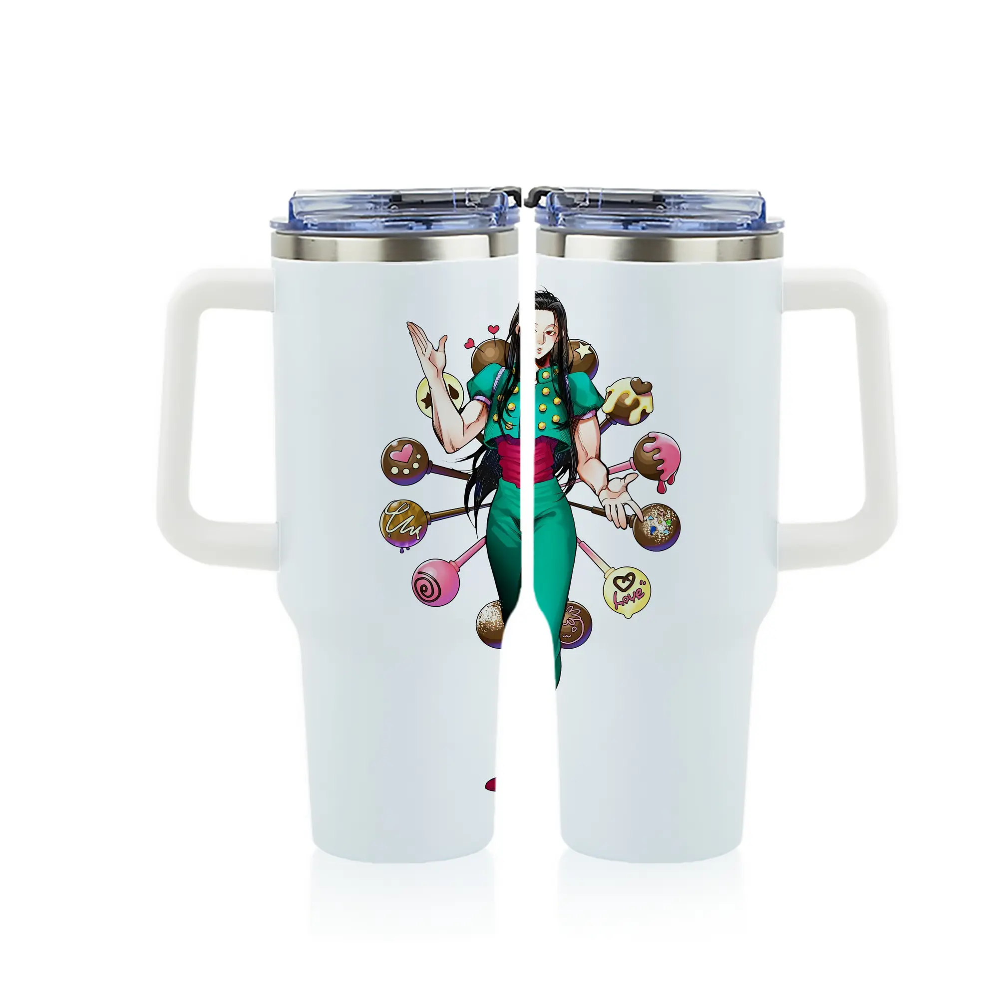 ハンター×ハンター グッズ イルミ＝ゾルディック - 1200mL フルプリント車用タンブラー ・ 304ステンレス 内側 ・ 201ステンレス 外側 ・ 保温 保冷 ・ 通勤 ドライブ アウトドア用