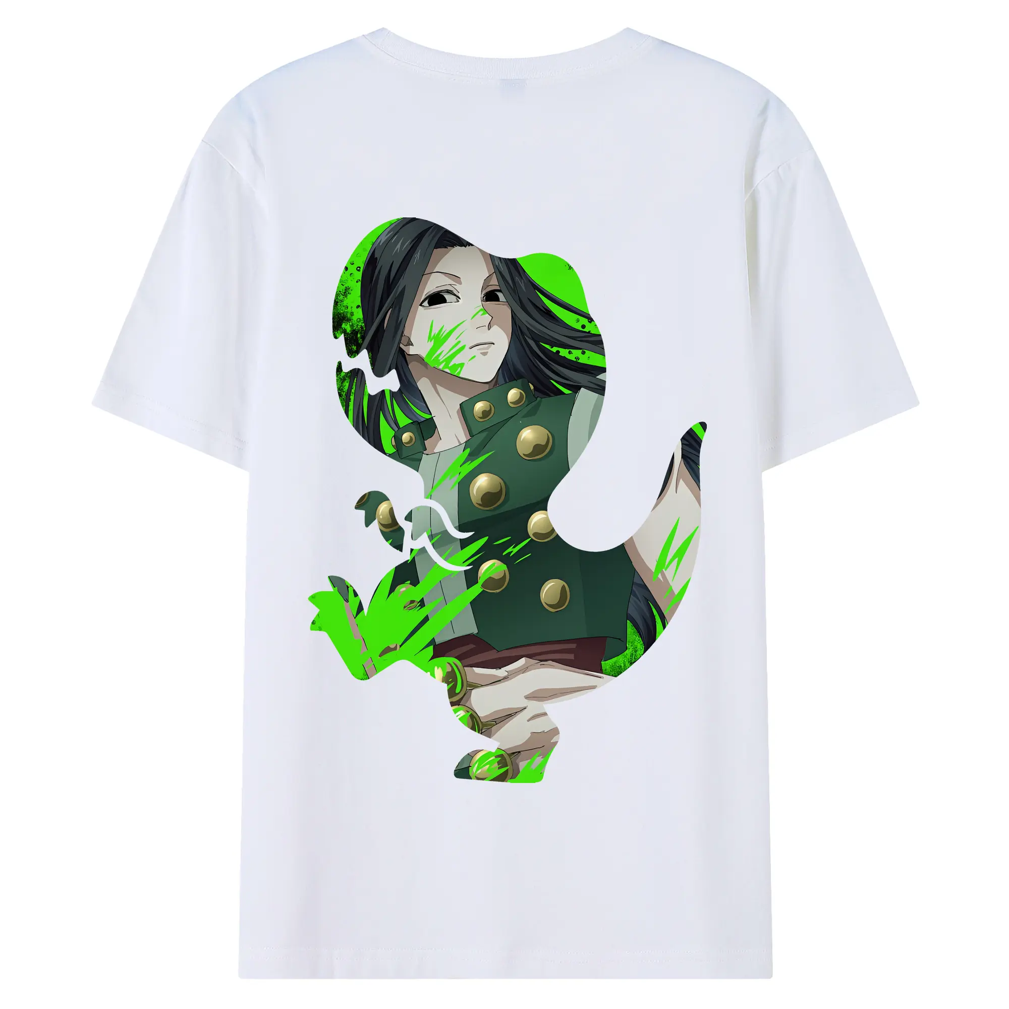 ハンター×ハンター グッズ イルミ＝ゾルディック - 綿100％ 半袖Tシャツ ・ バックプリント ・ 快適 通気性 ・ 日常使い 散歩 スポーツ用