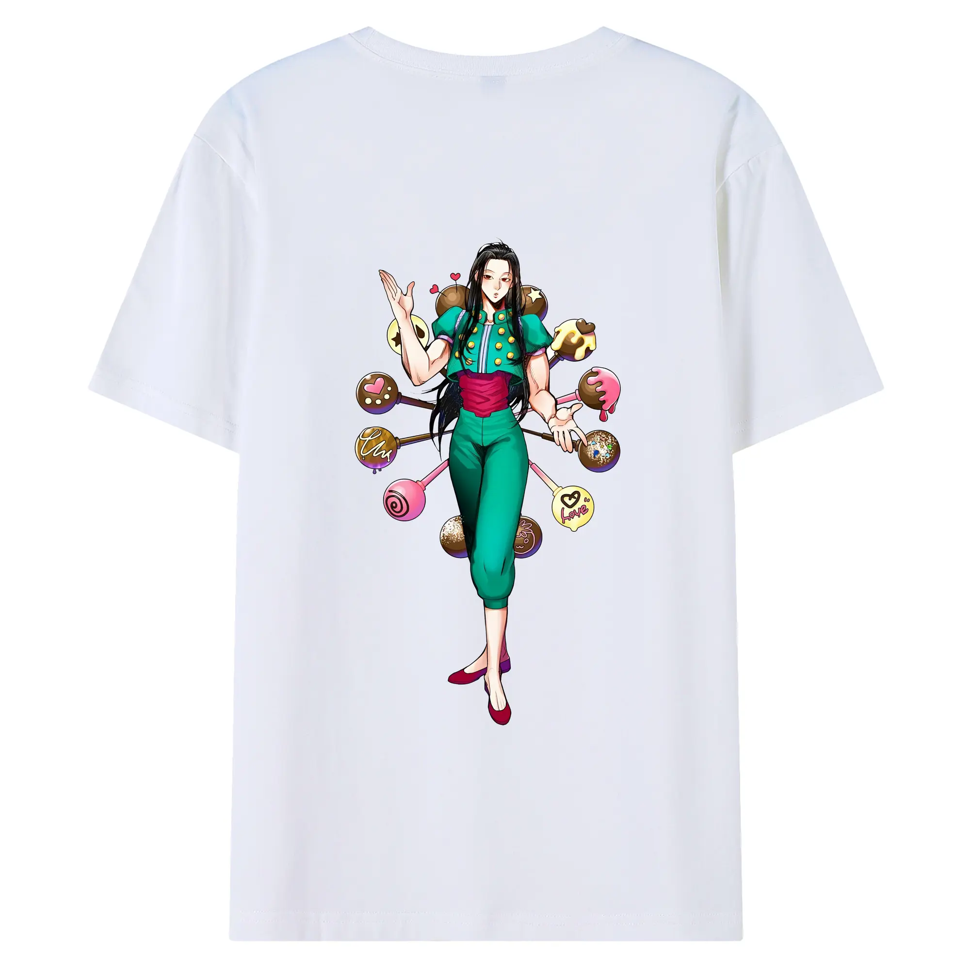 ハンター×ハンター グッズ イルミ＝ゾルディック - 綿100％ 半袖Tシャツ ・ バックプリント ・ 快適 通気性 ・ 日常使い 散歩 スポーツ用