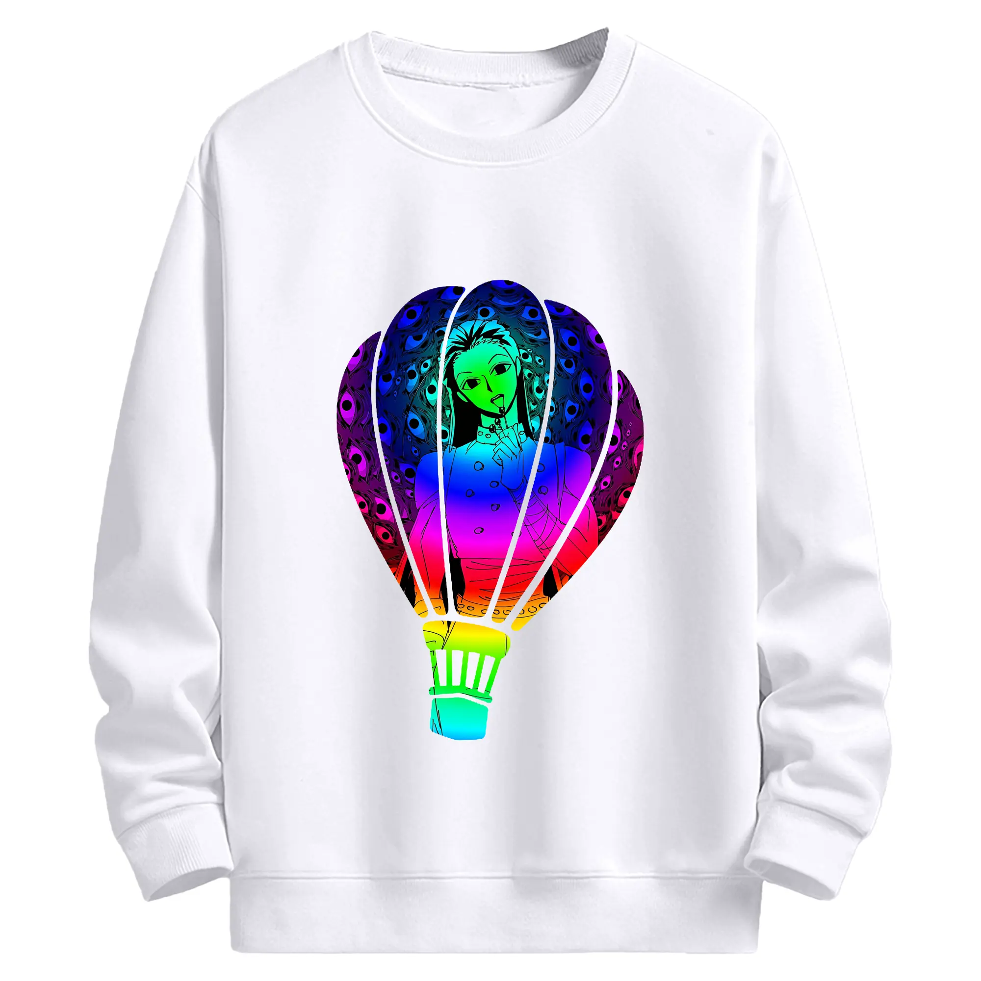 ハンター×ハンター グッズ イルミ＝ゾルディック - 高品質 クルーネック スウェット ・ コットン59％ ポリエステル41％ ・ ユニセックス 長袖 トレーナー ・ カジュアル デイリー スポーツ 散歩用