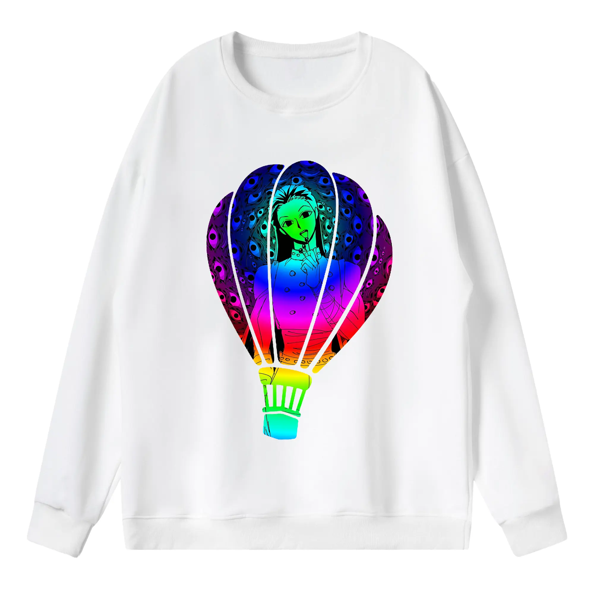 ハンター×ハンター グッズ イルミ＝ゾルディック - 薄手 クルーネック スウェット 裏毛260g · ポリエステル 春秋向け カジュアル 男女兼用 · トレーナー デイリー スポーツ 散歩に最適