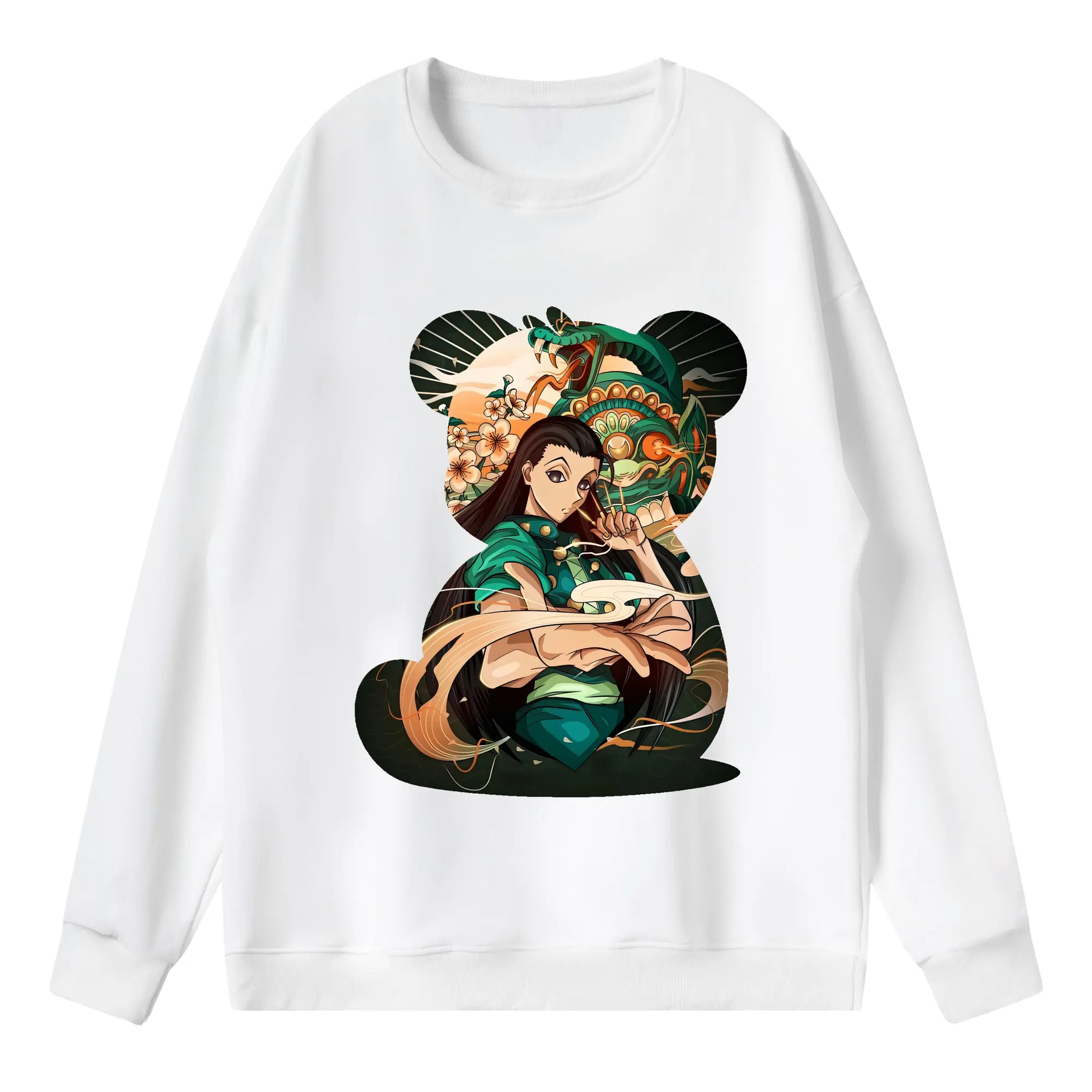 ハンター×ハンター グッズ イルミ＝ゾルディック - 薄手 クルーネック スウェット 裏毛260g · ポリエステル 春秋向け カジュアル 男女兼用 · トレーナー デイリー スポーツ 散歩に最適