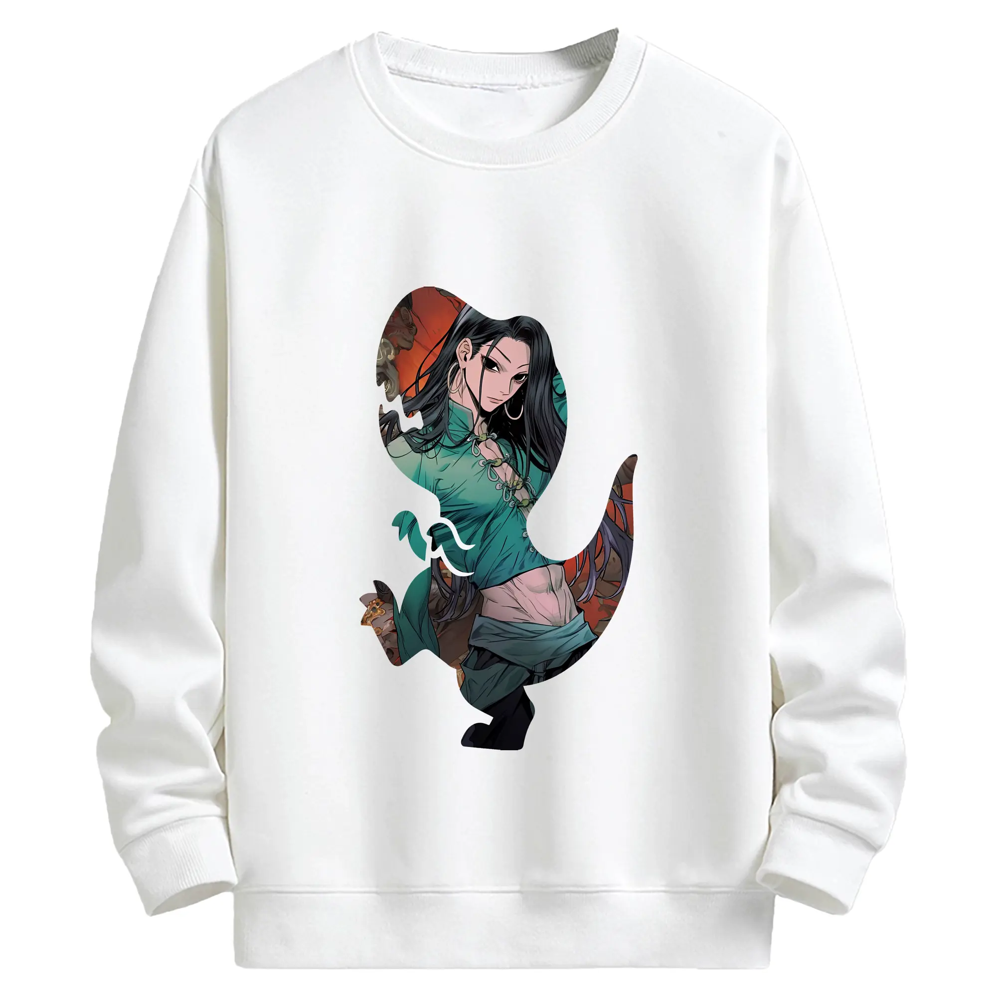 ハンター×ハンター グッズ イルミ＝ゾルディック - キッズ クルーネックスウェットシャツ ・ フロントプリント ・ 綿80％ ポリエステル20％ ・ 快適 通学 スポーツ 日常使い お散歩用