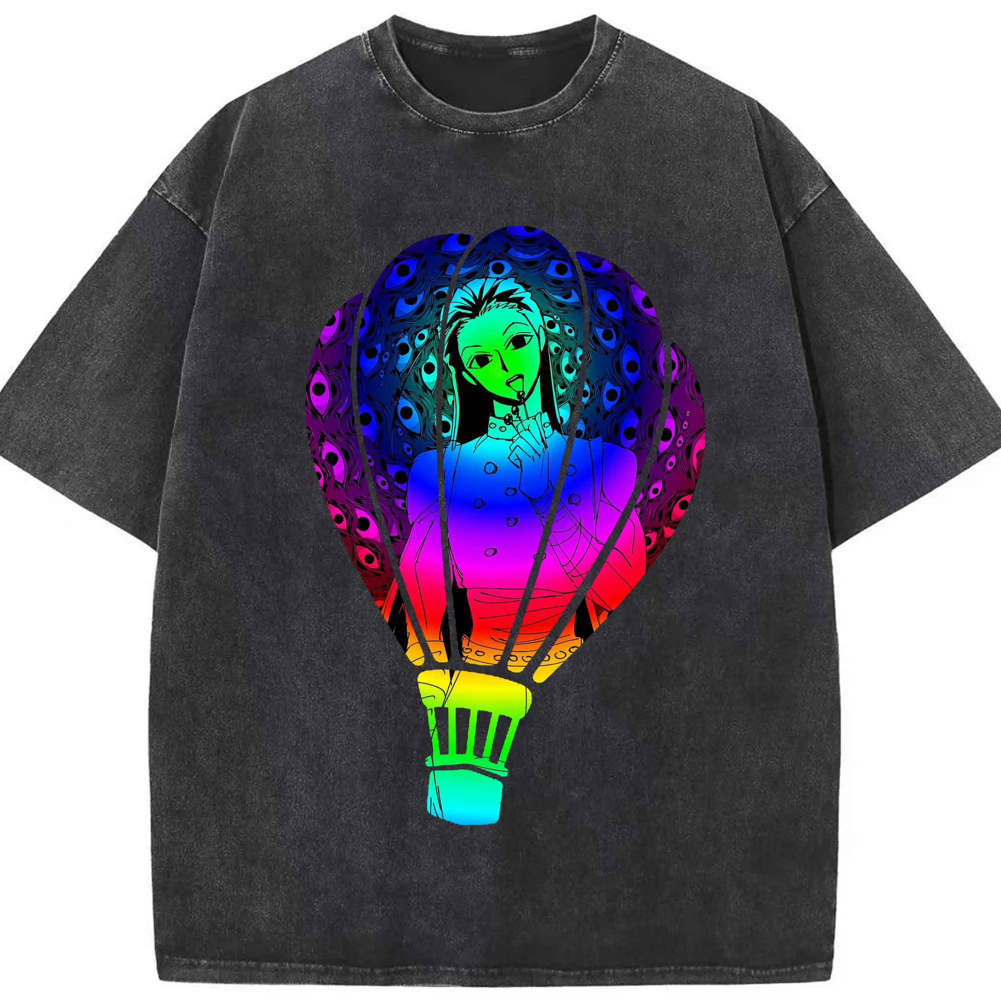 ハンター×ハンター グッズ イルミ＝ゾルディック - 綿100％ ヴィンテージ風 半袖Tシャツ ・ フロントプリント ・ 柔らか肌触り ・ 通気性 快適 ・ スポーツ カジュアル 外出用