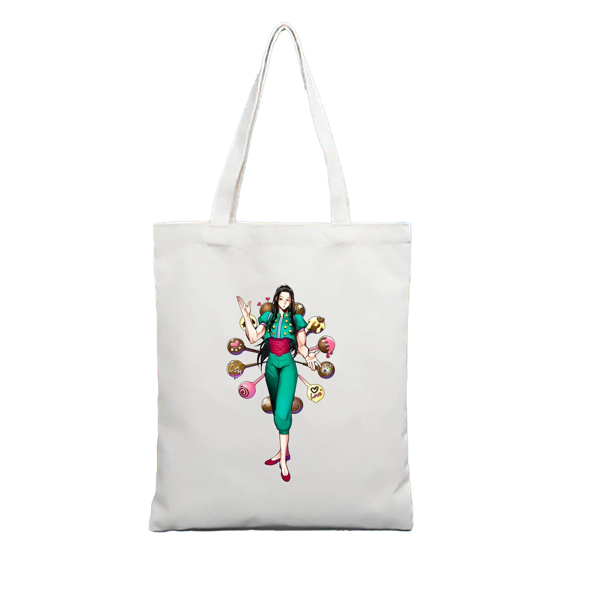 ハンター×ハンター グッズ イルミ＝ゾルディック - 縦型キャンバス手提げバッグ（トートバッグ） ・ キャンバス素材 ・ ショッピング用 ・ 軽量 丈夫 お手入れ簡単