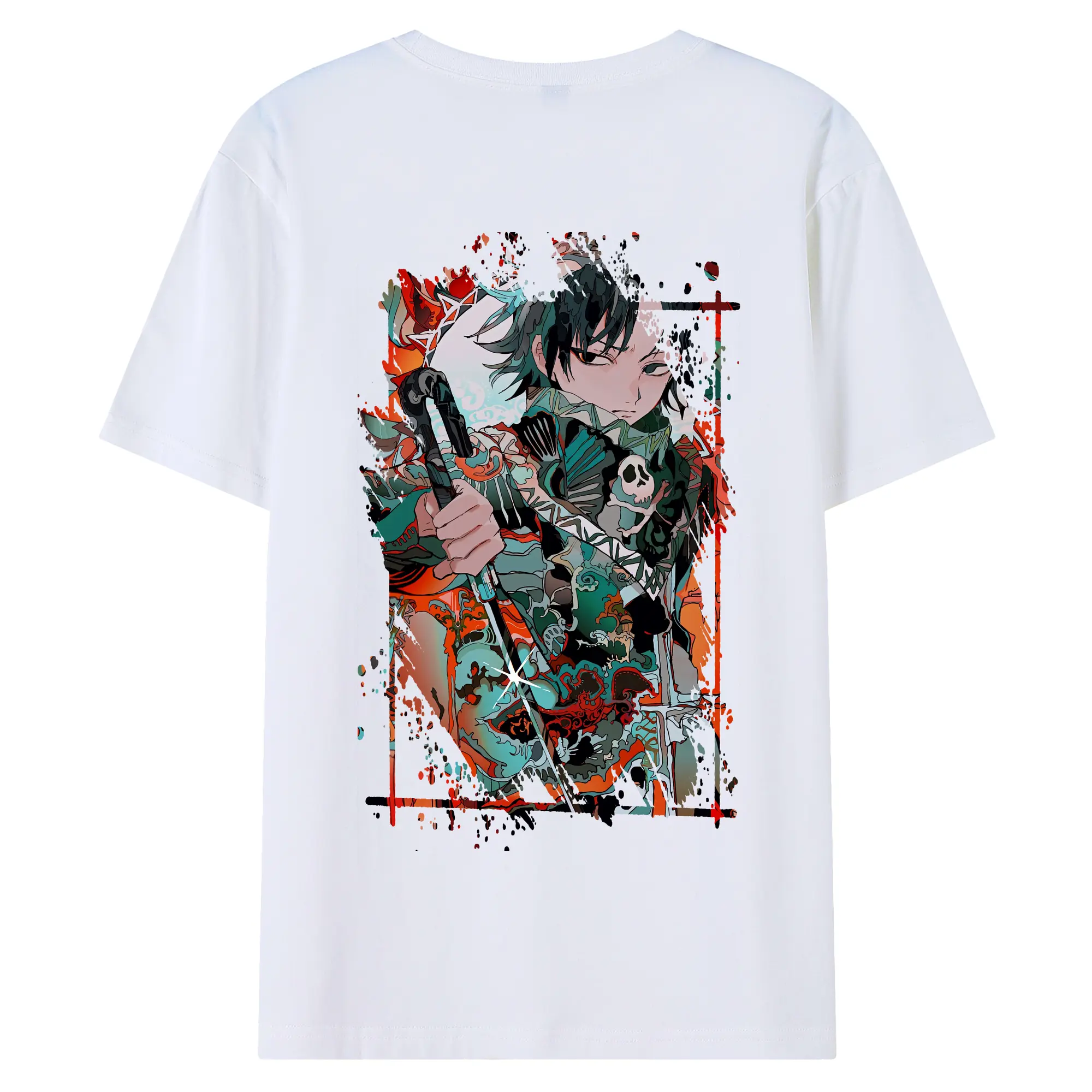 ハンター×ハンター グッズ フェイタン＝ポートオ - 綿100％ 半袖Tシャツ ・ バックプリント ・ 快適 通気性 ・ 日常使い 散歩 スポーツ用