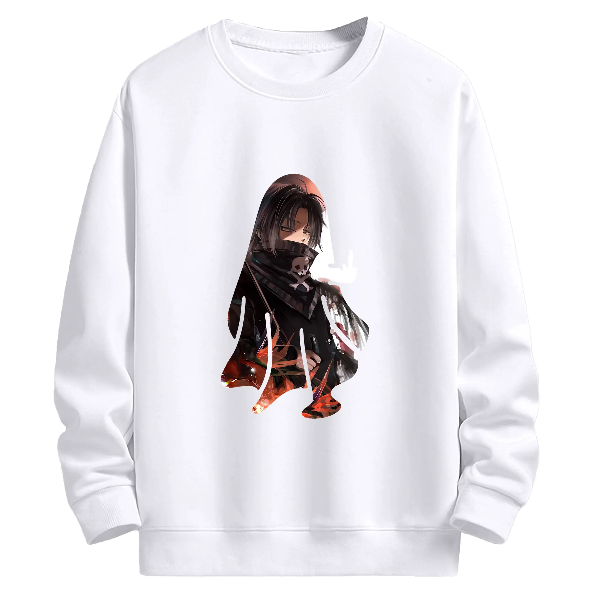 ハンター×ハンター グッズ フェイタン＝ポートオ - 高品質 クルーネック スウェット ・ コットン59％ ポリエステル41％ ・ ユニセックス 長袖 トレーナー ・ カジュアル デイリー スポーツ 散歩用