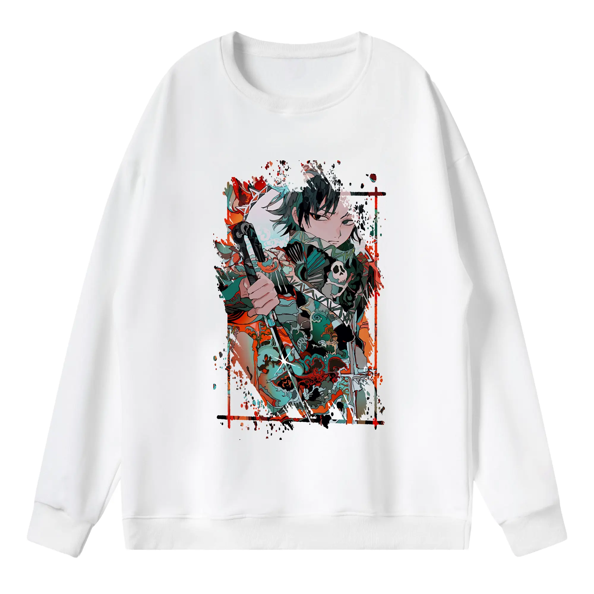 ハンター×ハンター グッズ フェイタン＝ポートオ - 薄手 クルーネック スウェット 裏毛260g · ポリエステル 春秋向け カジュアル 男女兼用 · トレーナー デイリー スポーツ 散歩に最適