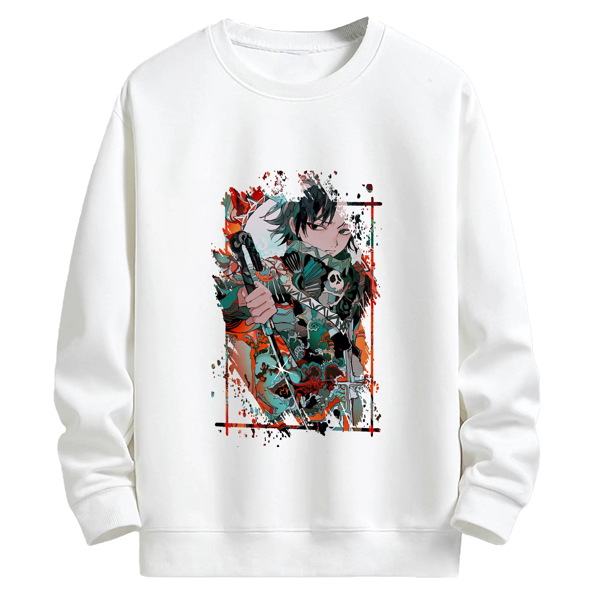 ハンター×ハンター グッズ フェイタン＝ポートオ - キッズ クルーネックスウェットシャツ ・ フロントプリント ・ 綿80％ ポリエステル20％ ・ 快適 通学 スポーツ 日常使い お散歩用