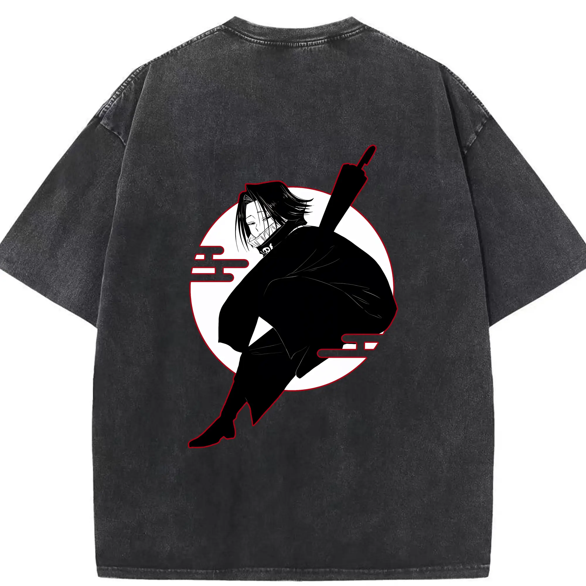 ハンター×ハンター グッズ フェイタン＝ポートオ - 綿100％ ヴィンテージ風 半袖Tシャツ ・ 背面プリント ・ 柔らか肌触り ・ 通気性 快適 ・ スポーツ カジュアル 外出用