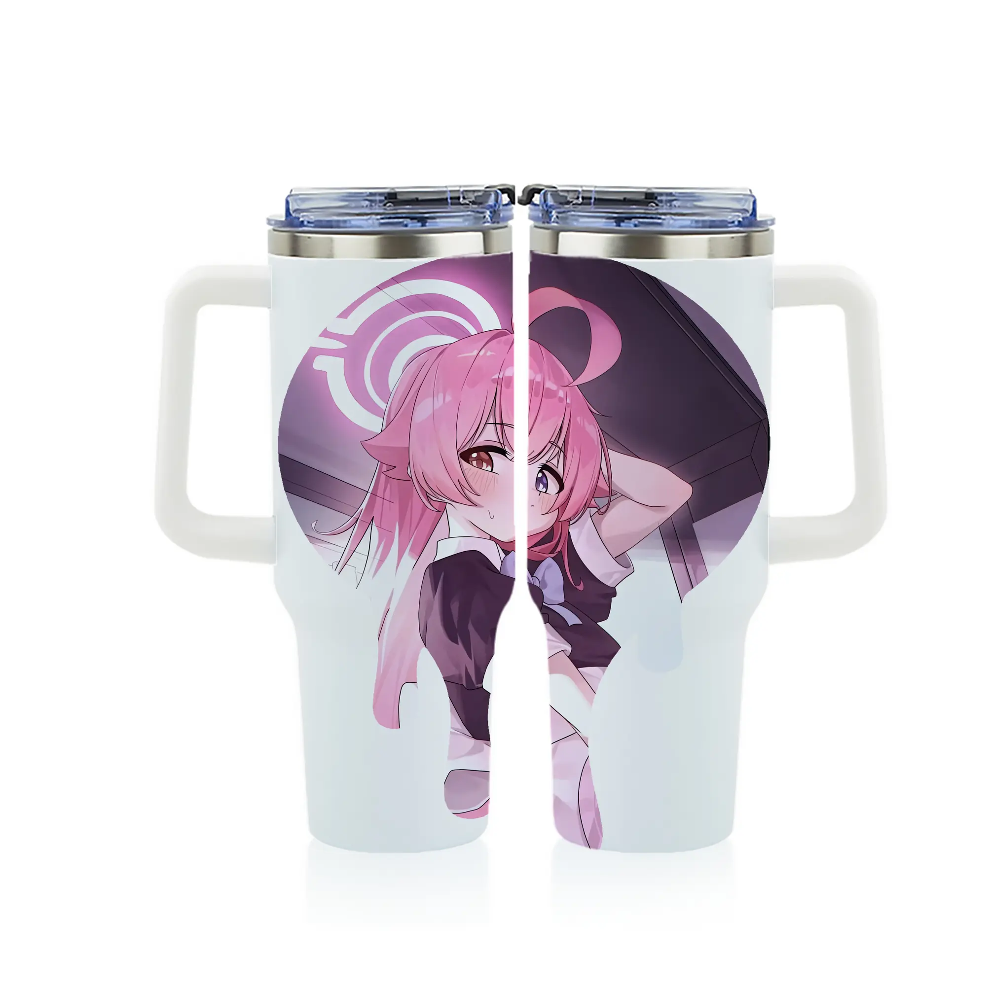 ブルーアーカイブ グッズ 小鳥遊ホシノ - 1200mL フルプリント車用タンブラー ・ 304ステンレス 内側 ・ 201ステンレス 外側 ・ 保温 保冷 ・ 通勤 ドライブ アウトドア用