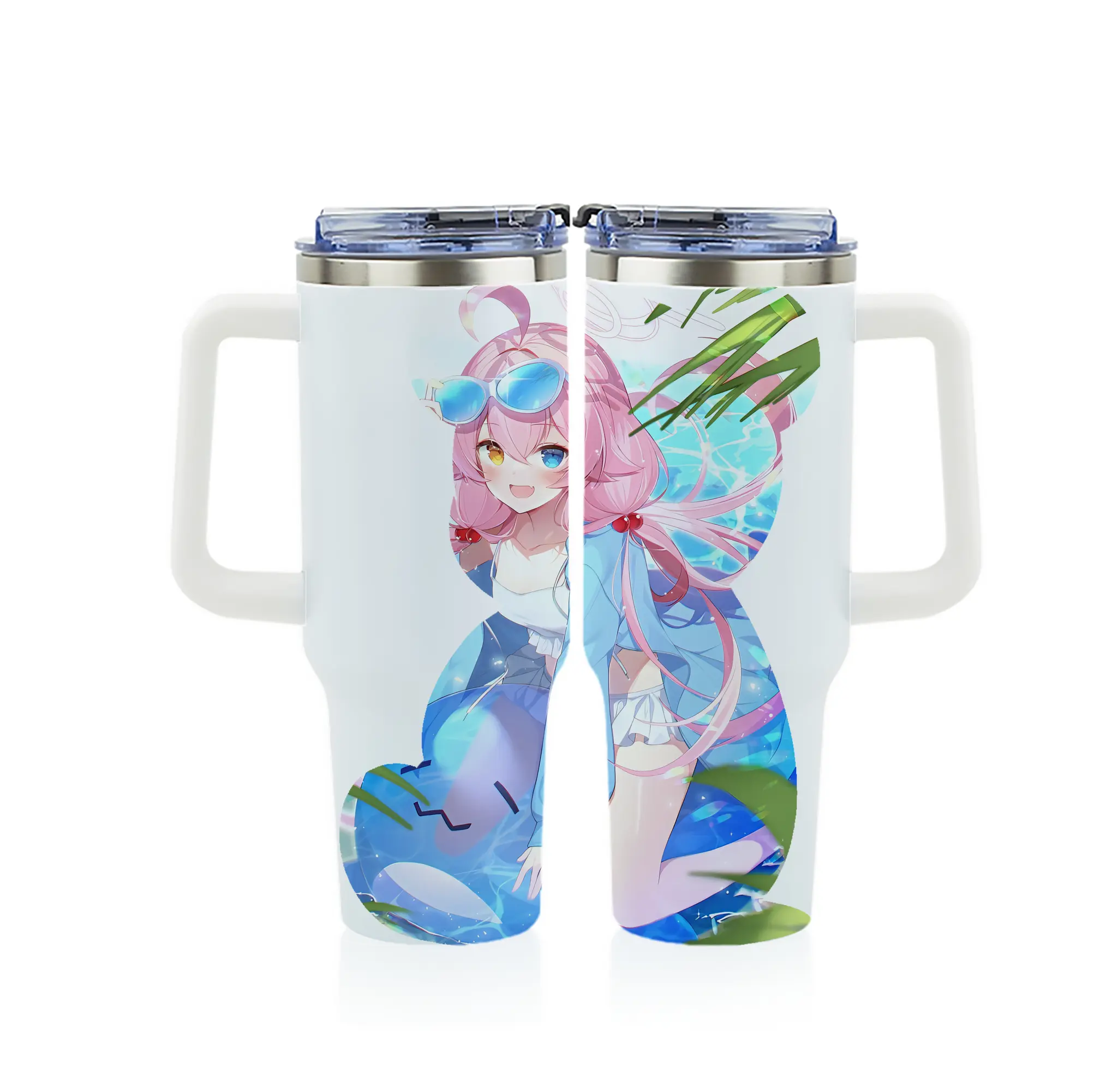 ブルーアーカイブ グッズ 小鳥遊ホシノ - 1200mL フルプリント車用タンブラー ・ 304ステンレス 内側 ・ 201ステンレス 外側 ・ 保温 保冷 ・ 通勤 ドライブ アウトドア用