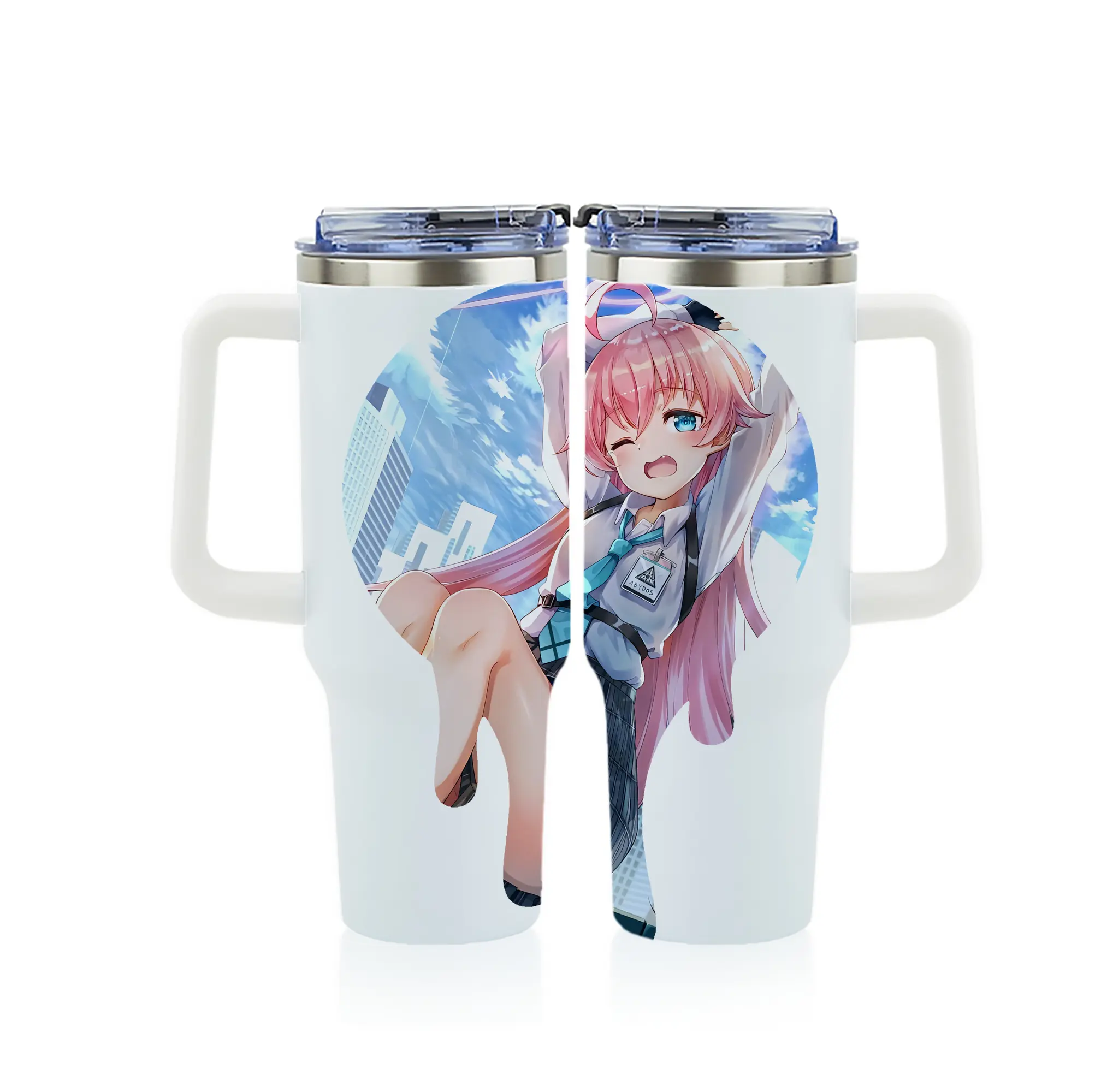 ブルーアーカイブ グッズ 小鳥遊ホシノ - 1200mL フルプリント車用タンブラー ・ 304ステンレス 内側 ・ 201ステンレス 外側 ・ 保温 保冷 ・ 通勤 ドライブ アウトドア用