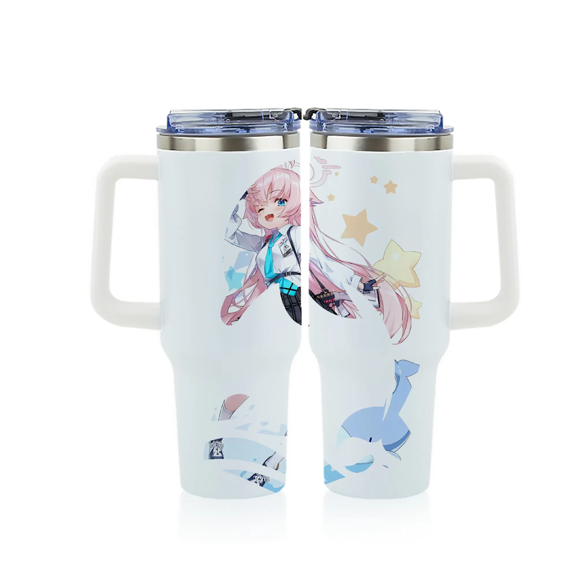 ブルーアーカイブ グッズ 小鳥遊ホシノ - 1200mL フルプリント車用タンブラー ・ 304ステンレス 内側 ・ 201ステンレス 外側 ・ 保温 保冷 ・ 通勤 ドライブ アウトドア用