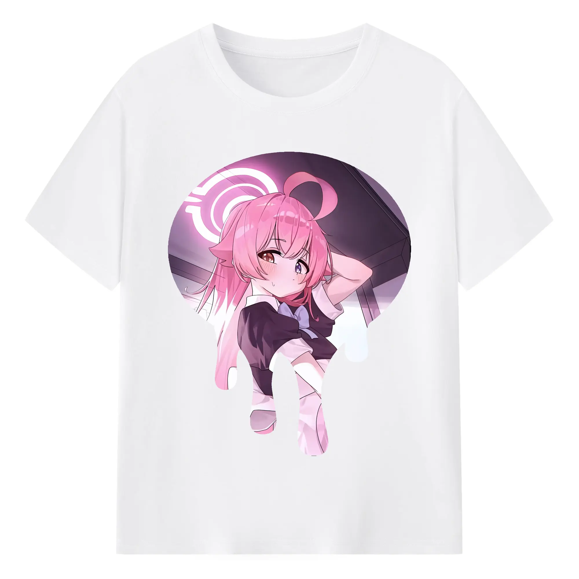 ブルーアーカイブ グッズ 小鳥遊ホシノ - 綿100％ 半袖Tシャツ ・ フロントプリント ・ 快適 通気性 ・ 日常使い 散歩 スポーツ用
