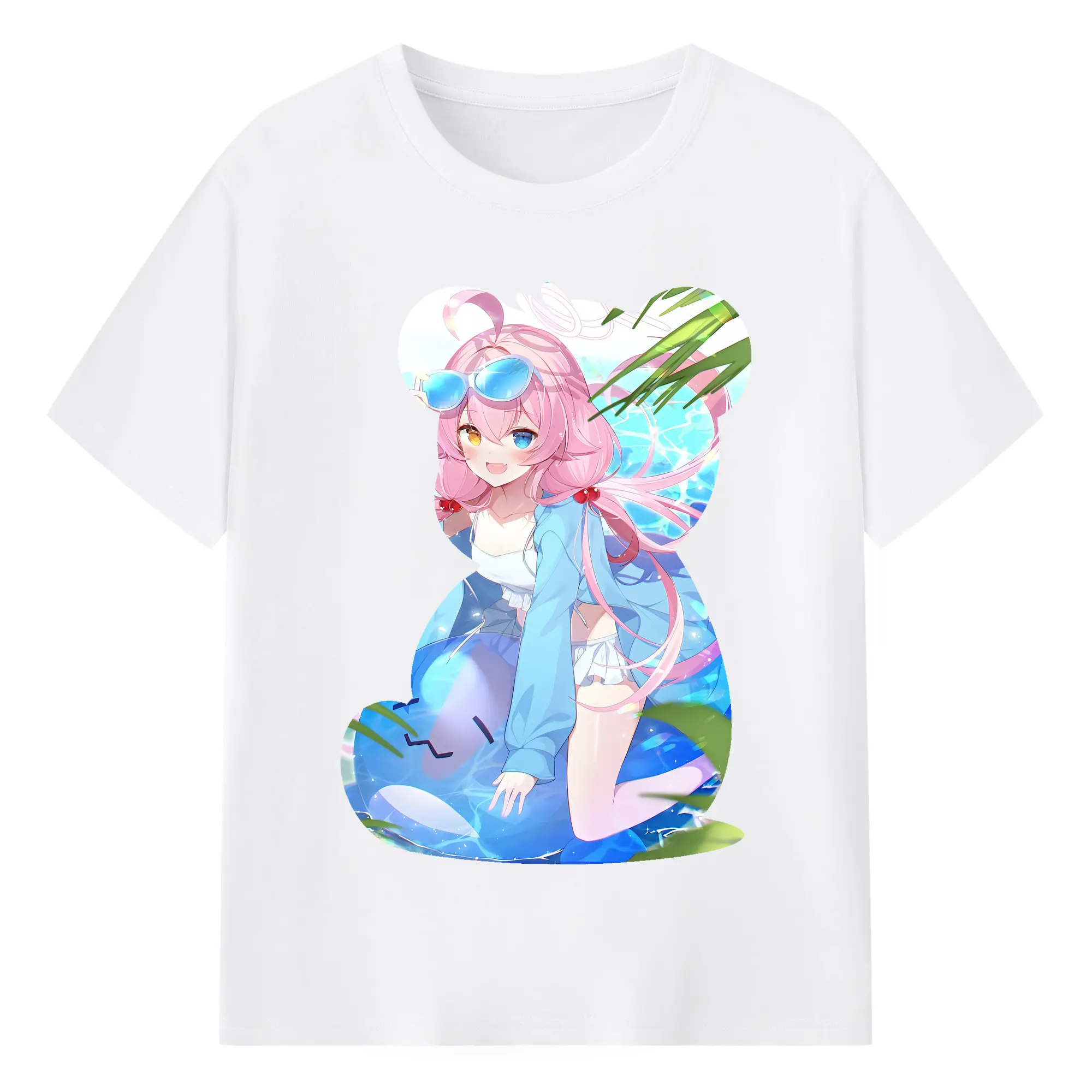 ブルーアーカイブ グッズ 小鳥遊ホシノ - 綿100％ 半袖Tシャツ ・ フロントプリント ・ 快適 通気性 ・ 日常使い 散歩 スポーツ用