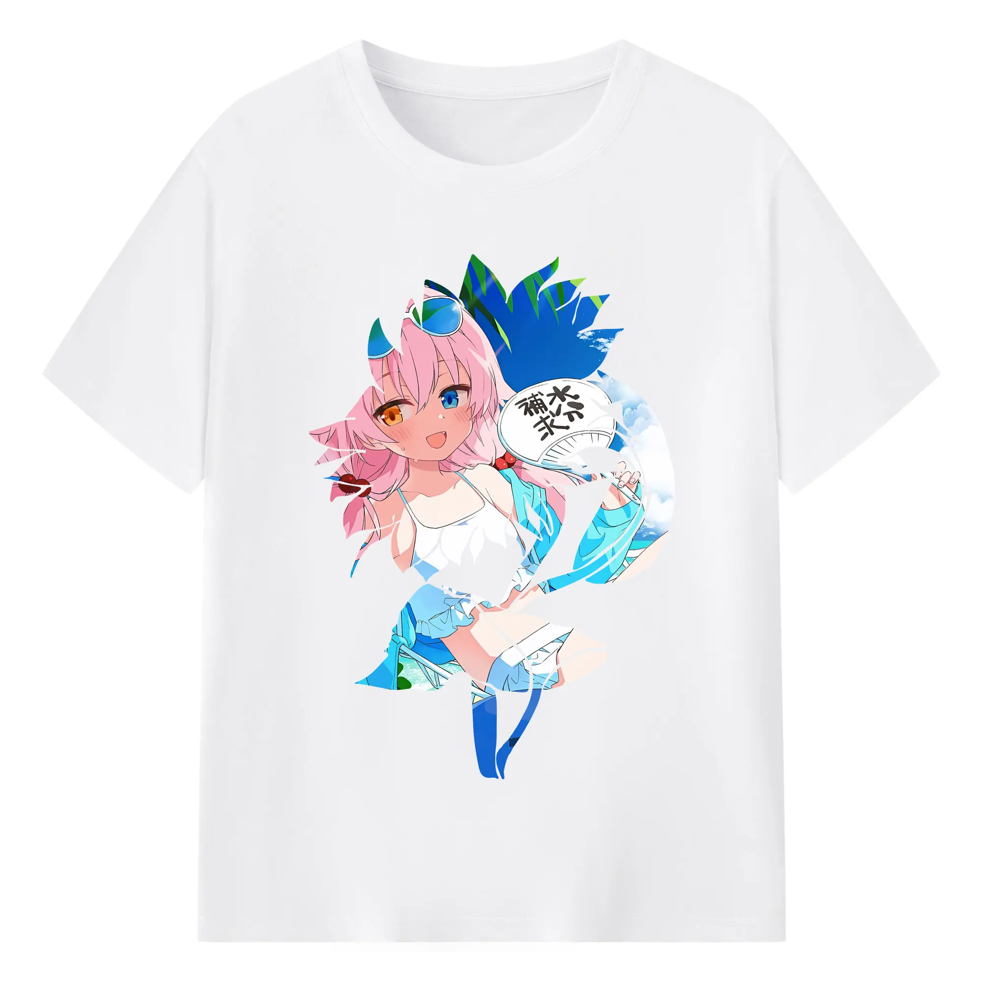 ブルーアーカイブ グッズ 小鳥遊ホシノ - 綿100％ 半袖Tシャツ ・ フロントプリント ・ 快適 通気性 ・ 日常使い 散歩 スポーツ用
