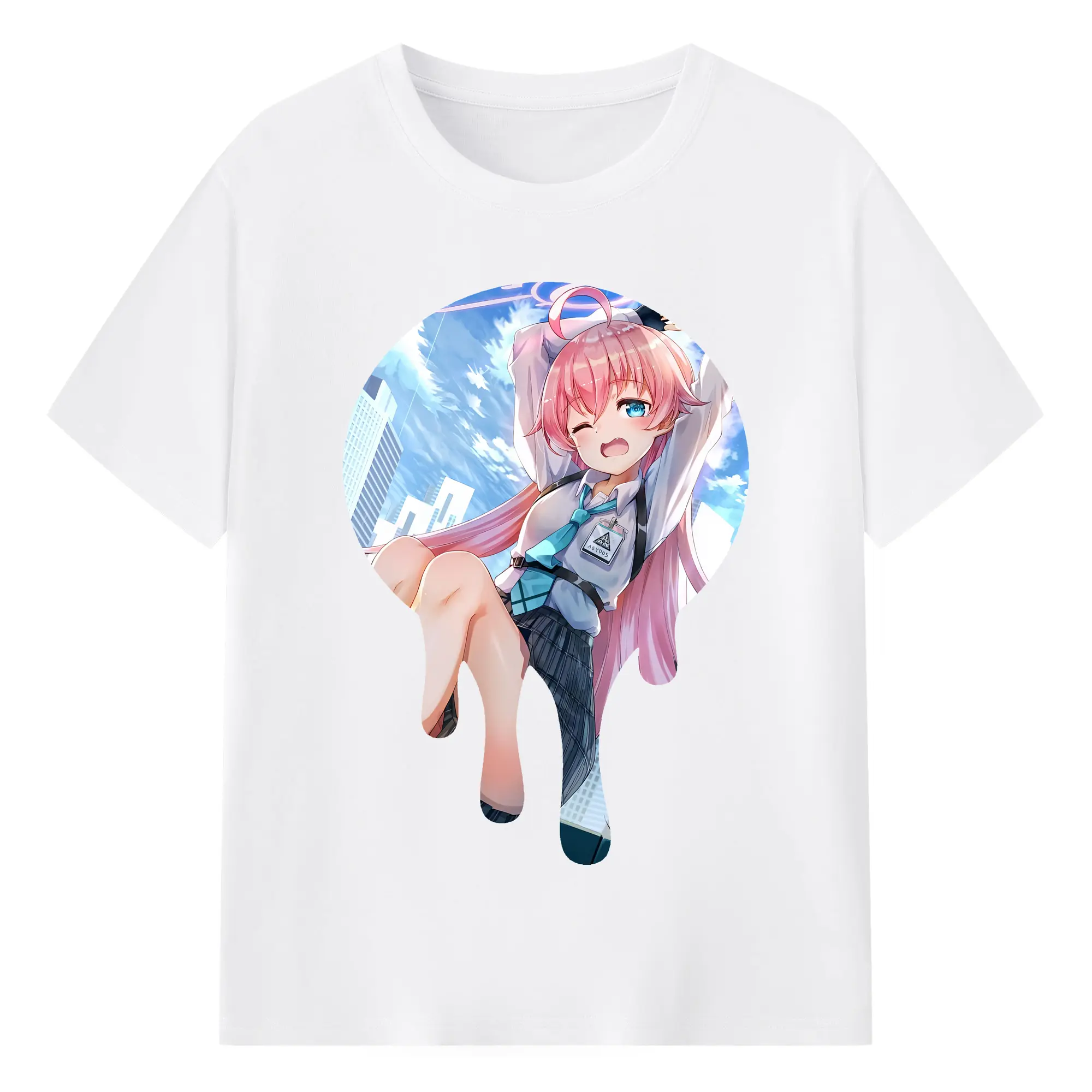 ブルーアーカイブ グッズ 小鳥遊ホシノ - 綿100％ 半袖Tシャツ ・ フロントプリント ・ 快適 通気性 ・ 日常使い 散歩 スポーツ用
