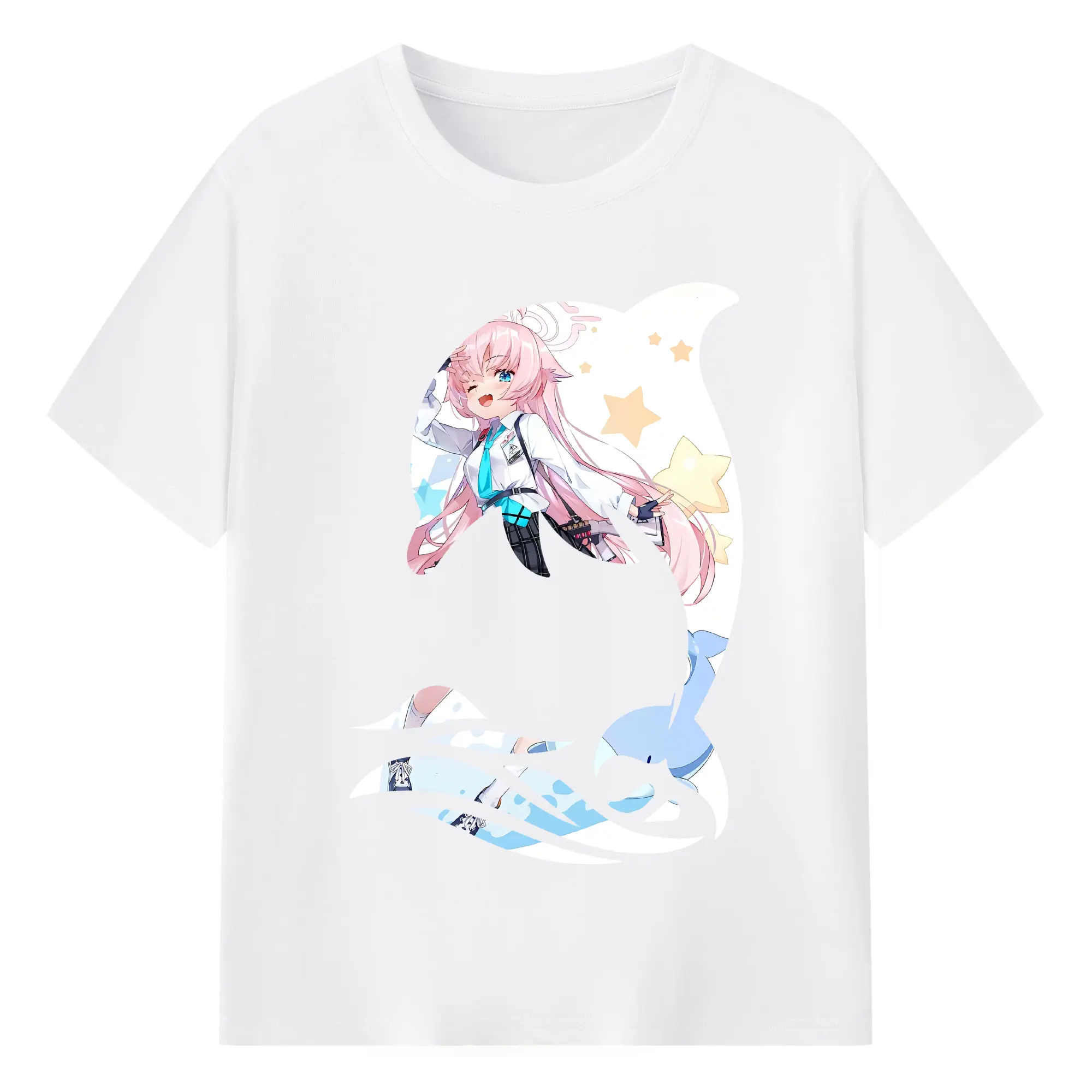 ブルーアーカイブ グッズ 小鳥遊ホシノ - 綿100％ 半袖Tシャツ ・ フロントプリント ・ 快適 通気性 ・ 日常使い 散歩 スポーツ用