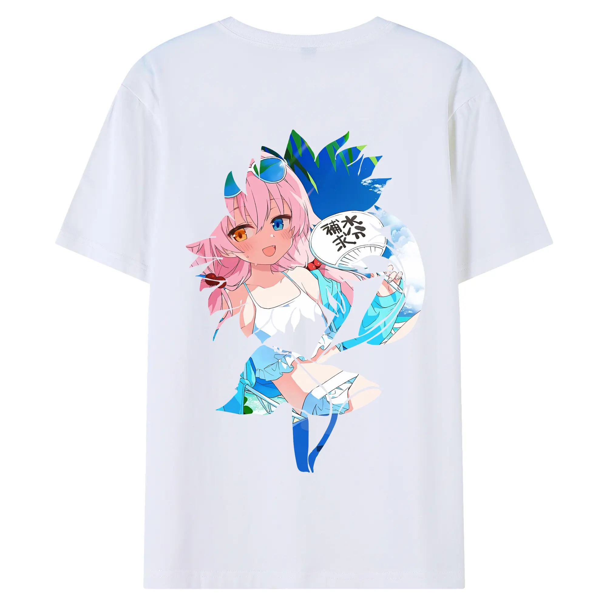 ブルーアーカイブ グッズ 小鳥遊ホシノ - 綿100％ 半袖Tシャツ ・ バックプリント ・ 快適 通気性 ・ 日常使い 散歩 スポーツ用