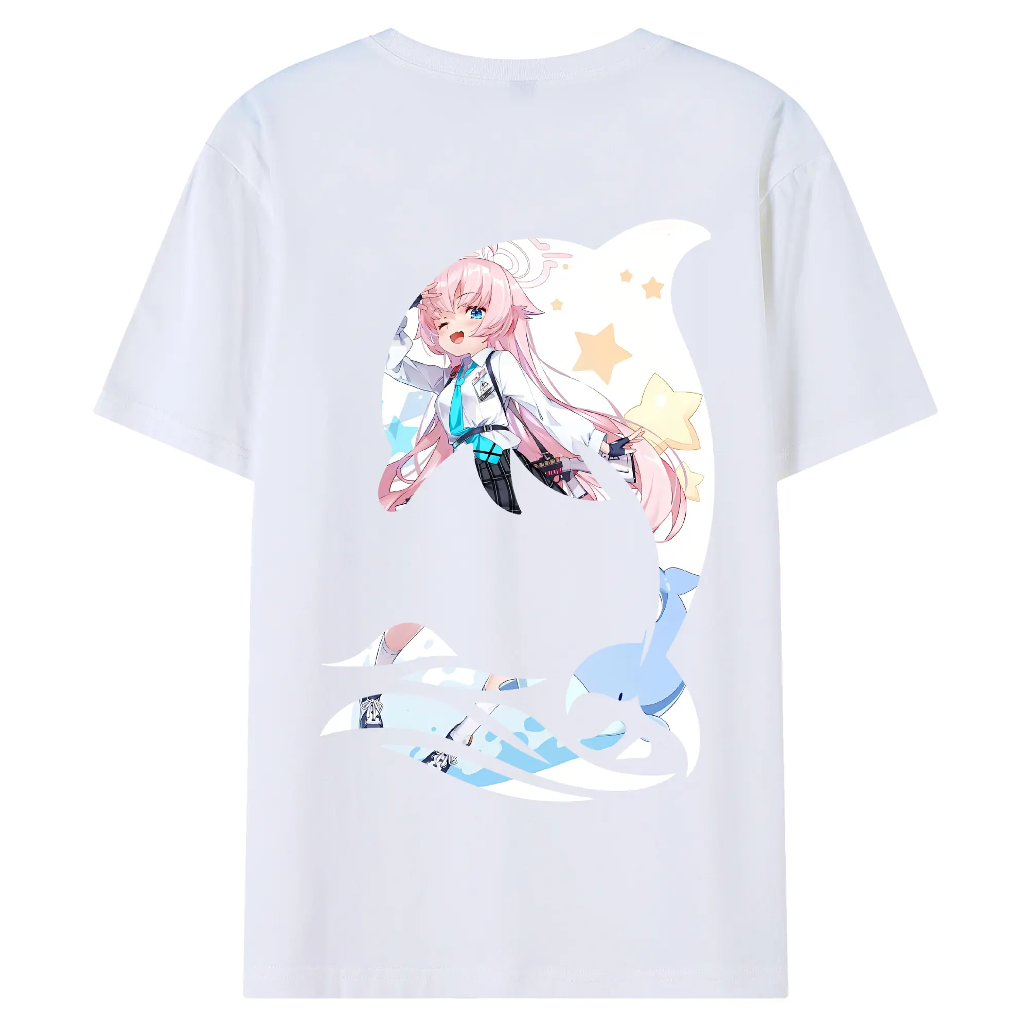 ブルーアーカイブ グッズ 小鳥遊ホシノ - 綿100％ 半袖Tシャツ ・ バックプリント ・ 快適 通気性 ・ 日常使い 散歩 スポーツ用