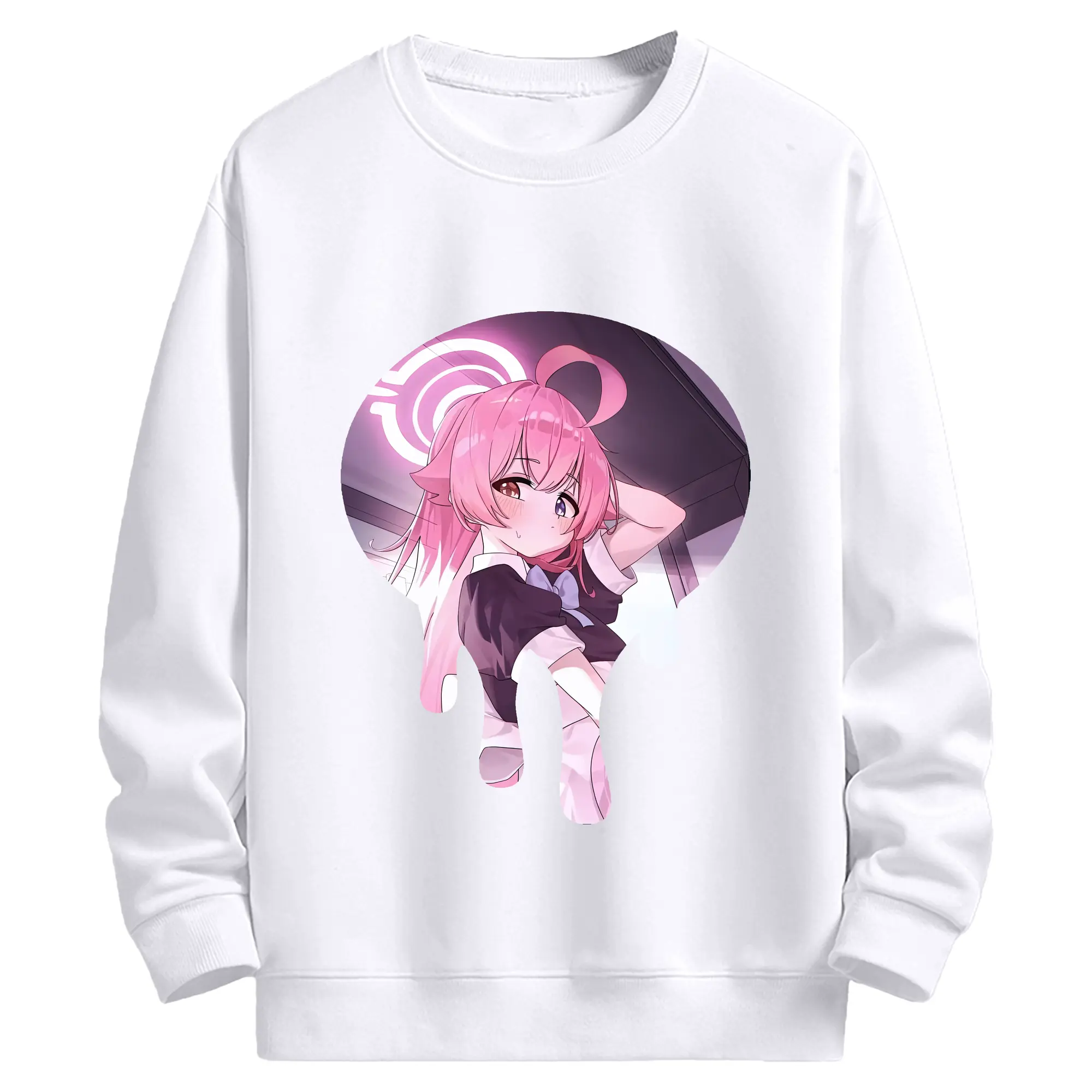 ブルーアーカイブ グッズ 小鳥遊ホシノ - 高品質 クルーネック スウェット ・ コットン59％ ポリエステル41％ ・ ユニセックス 長袖 トレーナー ・ カジュアル デイリー スポーツ 散歩用