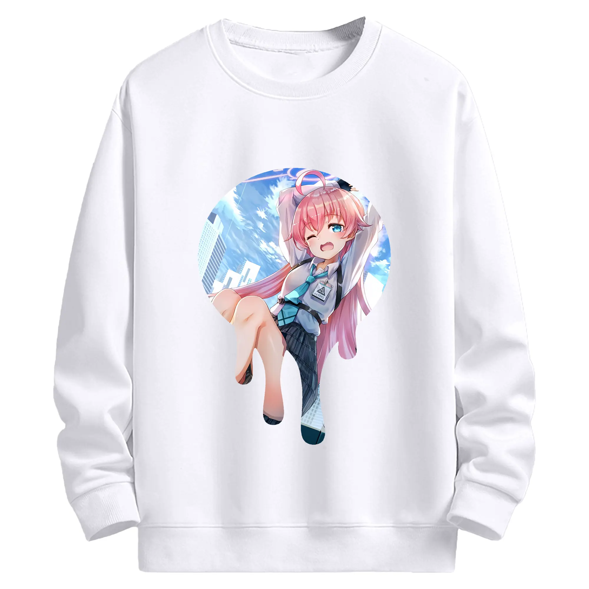 ブルーアーカイブ グッズ 小鳥遊ホシノ - 高品質 クルーネック スウェット ・ コットン59％ ポリエステル41％ ・ ユニセックス 長袖 トレーナー ・ カジュアル デイリー スポーツ 散歩用