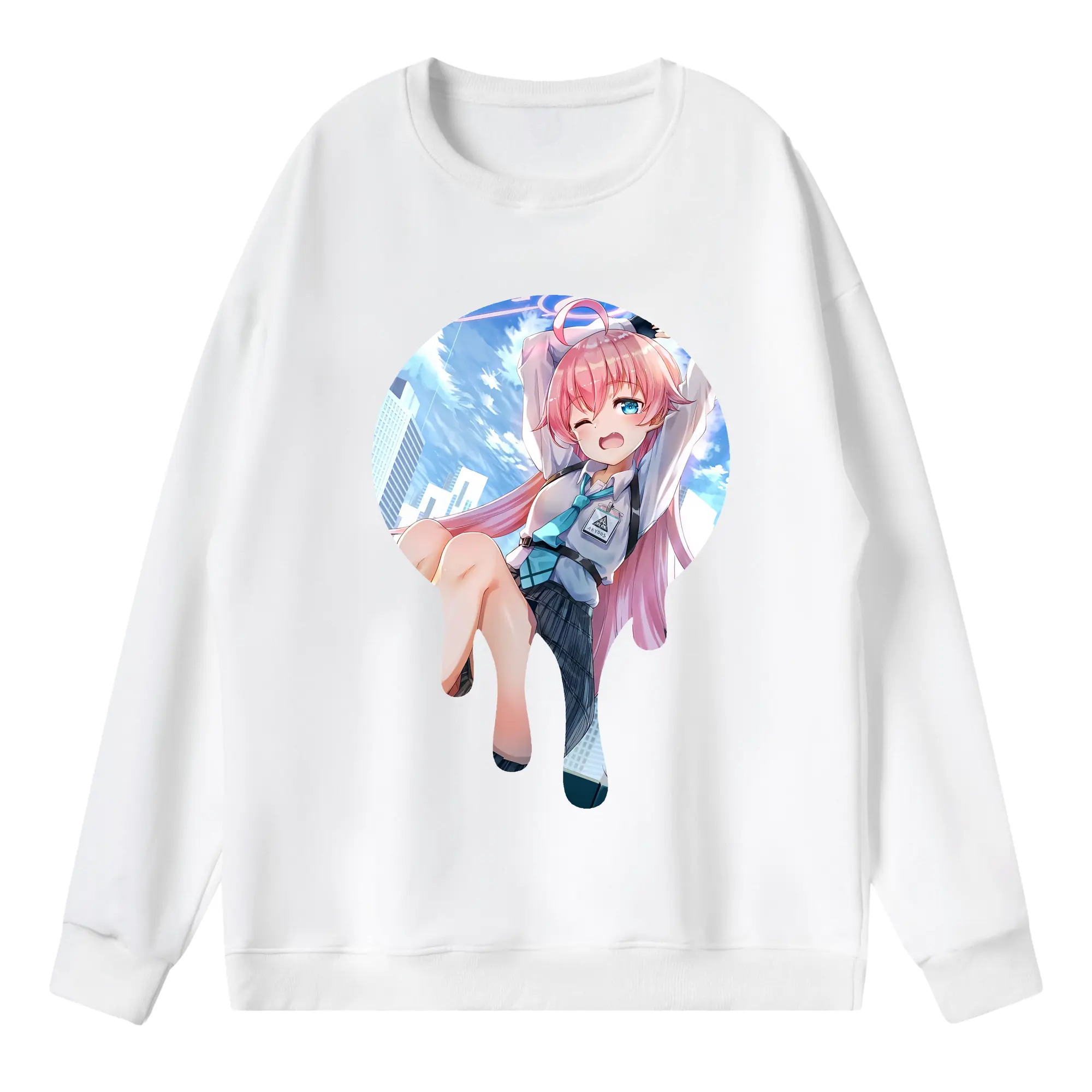 ブルーアーカイブ グッズ 小鳥遊ホシノ - 薄手 クルーネック スウェット 裏毛260g · ポリエステル 春秋向け カジュアル 男女兼用 · トレーナー デイリー スポーツ 散歩に最適