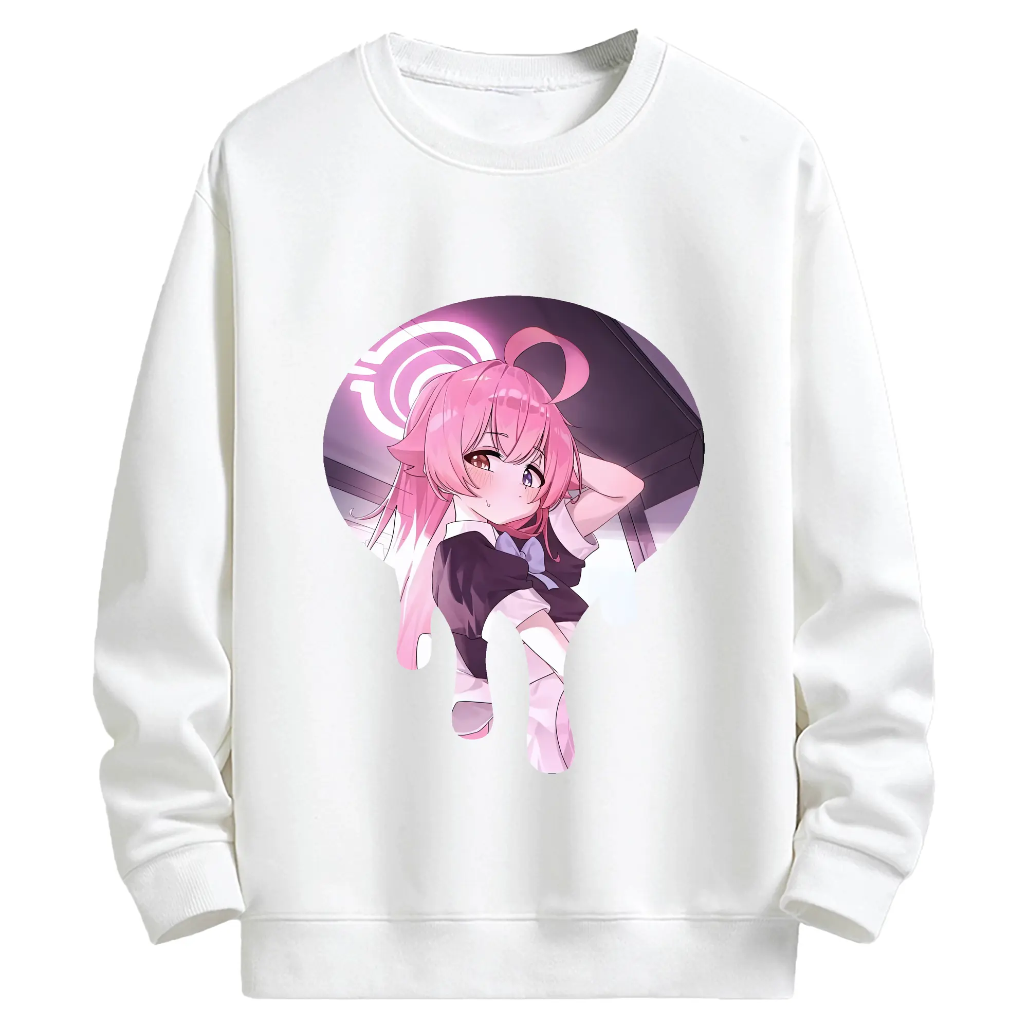 ブルーアーカイブ グッズ 小鳥遊ホシノ - キッズ クルーネックスウェットシャツ ・ フロントプリント ・ 綿80％ ポリエステル20％ ・ 快適 通学 スポーツ 日常使い お散歩用