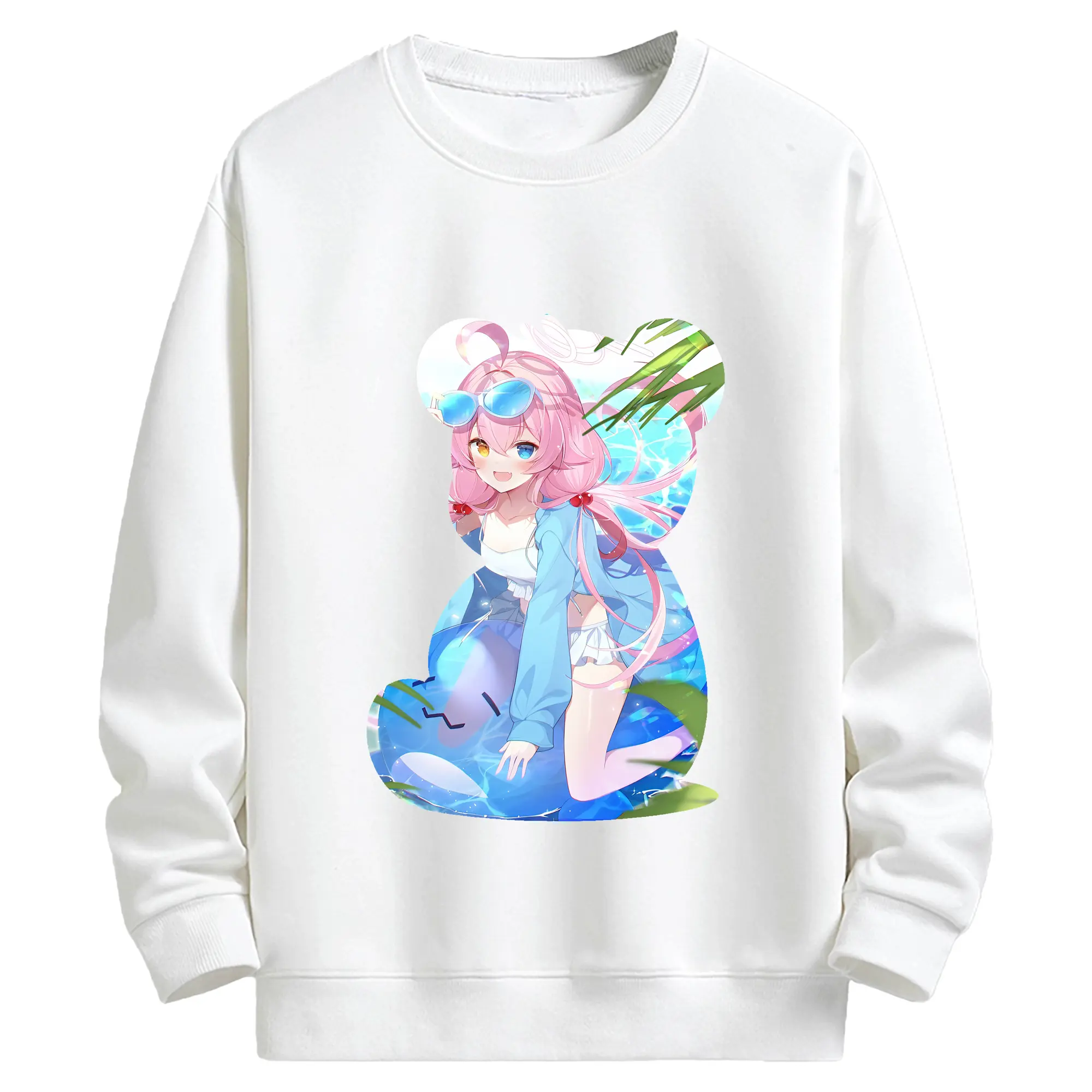 ブルーアーカイブ グッズ 小鳥遊ホシノ - キッズ クルーネックスウェットシャツ ・ フロントプリント ・ 綿80％ ポリエステル20％ ・ 快適 通学 スポーツ 日常使い お散歩用