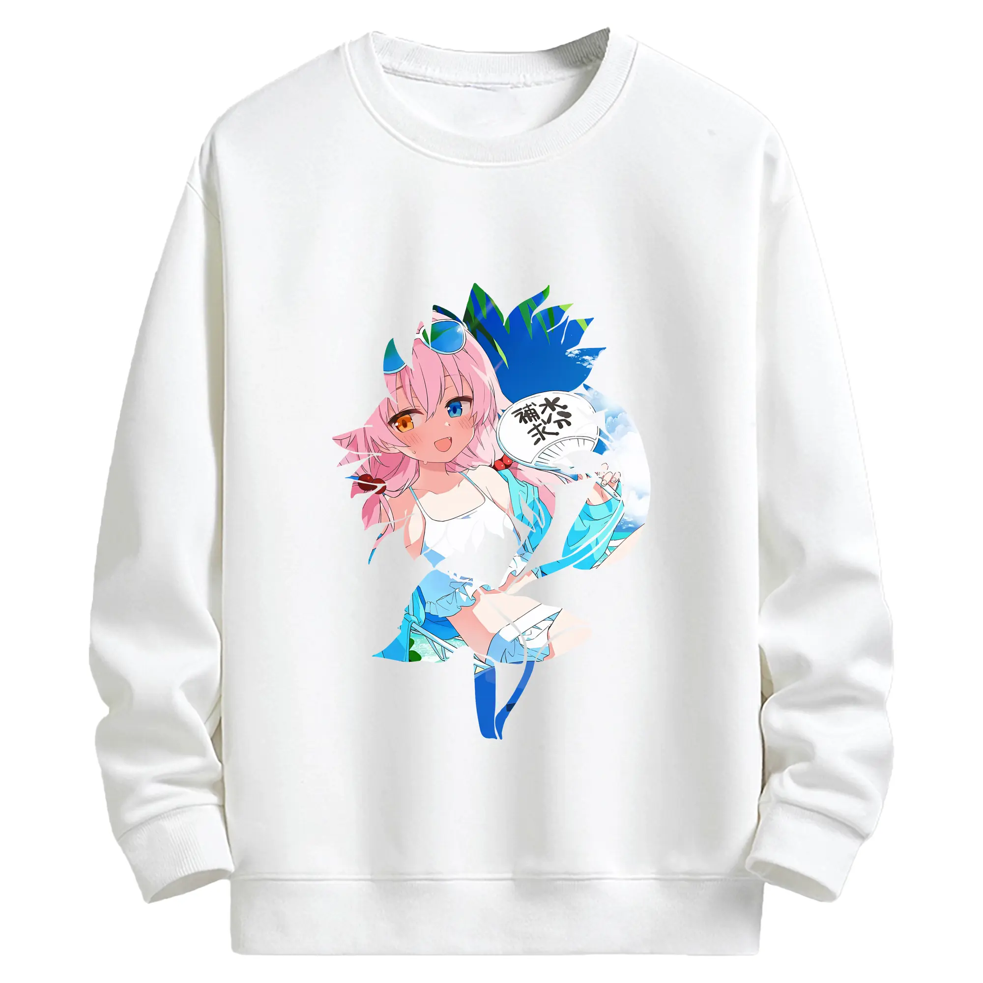ブルーアーカイブ グッズ 小鳥遊ホシノ - キッズ クルーネックスウェットシャツ ・ フロントプリント ・ 綿80％ ポリエステル20％ ・ 快適 通学 スポーツ 日常使い お散歩用