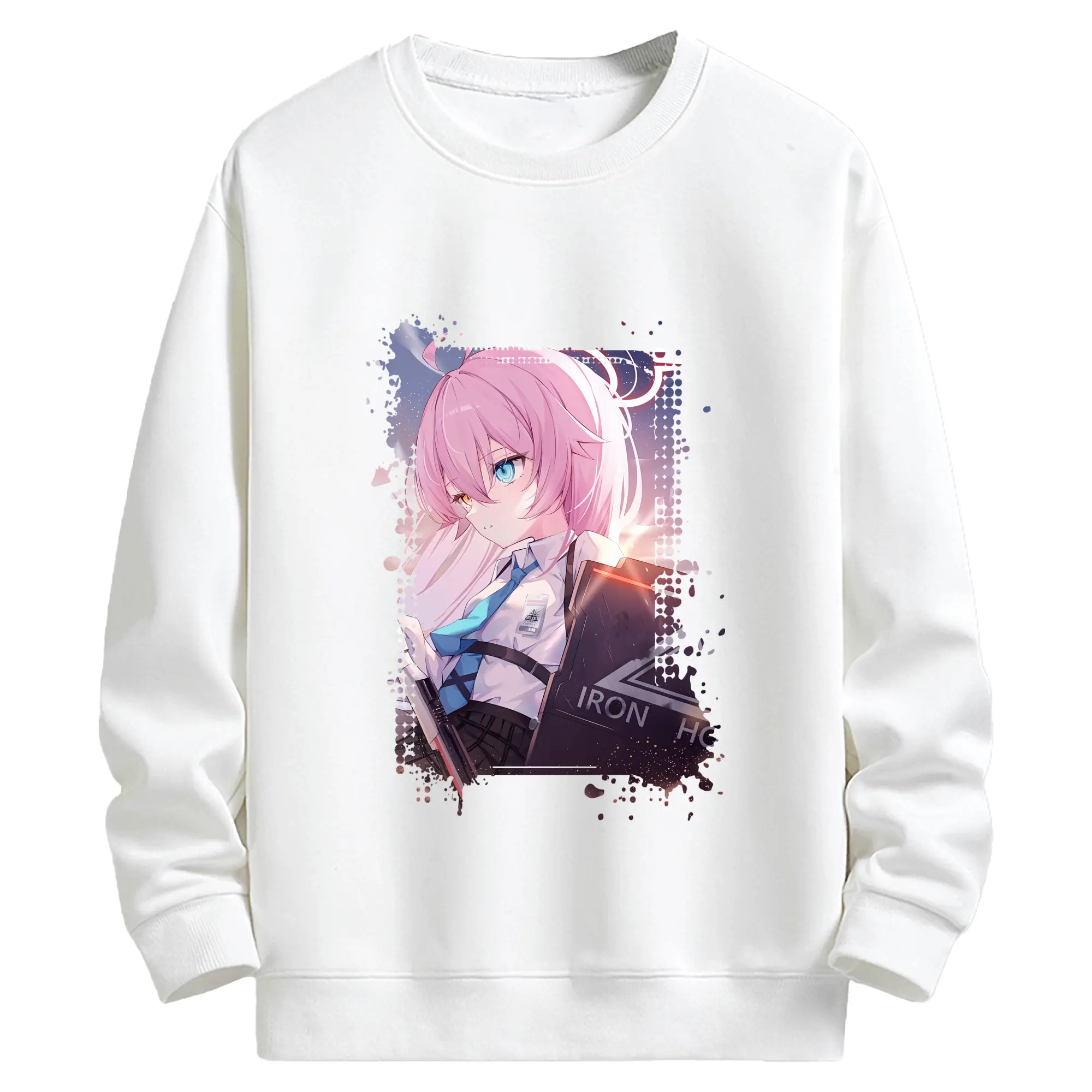 ブルーアーカイブ グッズ 小鳥遊ホシノ - キッズ クルーネックスウェットシャツ ・ フロントプリント ・ 綿80％ ポリエステル20％ ・ 快適 通学 スポーツ 日常使い お散歩用