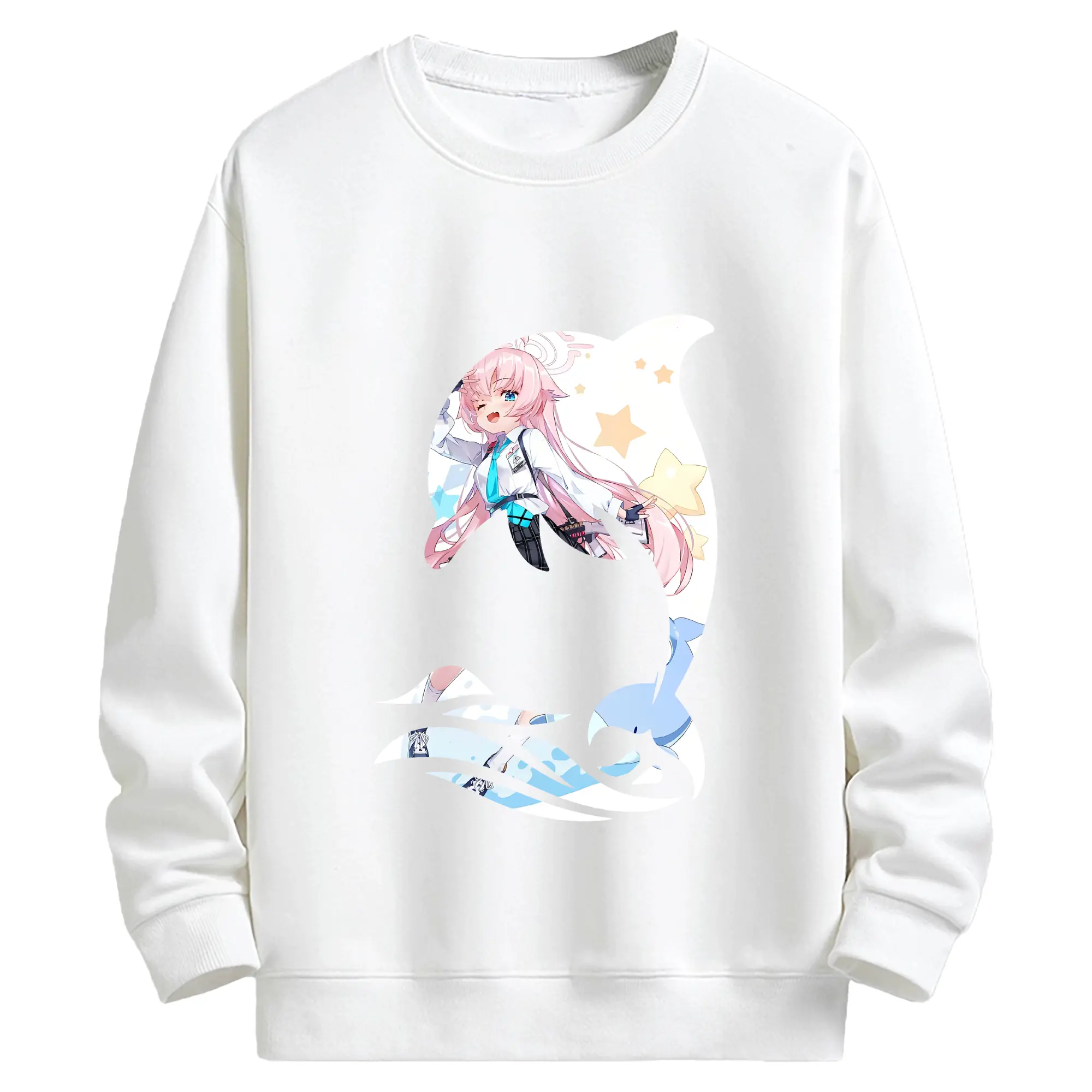 ブルーアーカイブ グッズ 小鳥遊ホシノ - キッズ クルーネックスウェットシャツ ・ フロントプリント ・ 綿80％ ポリエステル20％ ・ 快適 通学 スポーツ 日常使い お散歩用