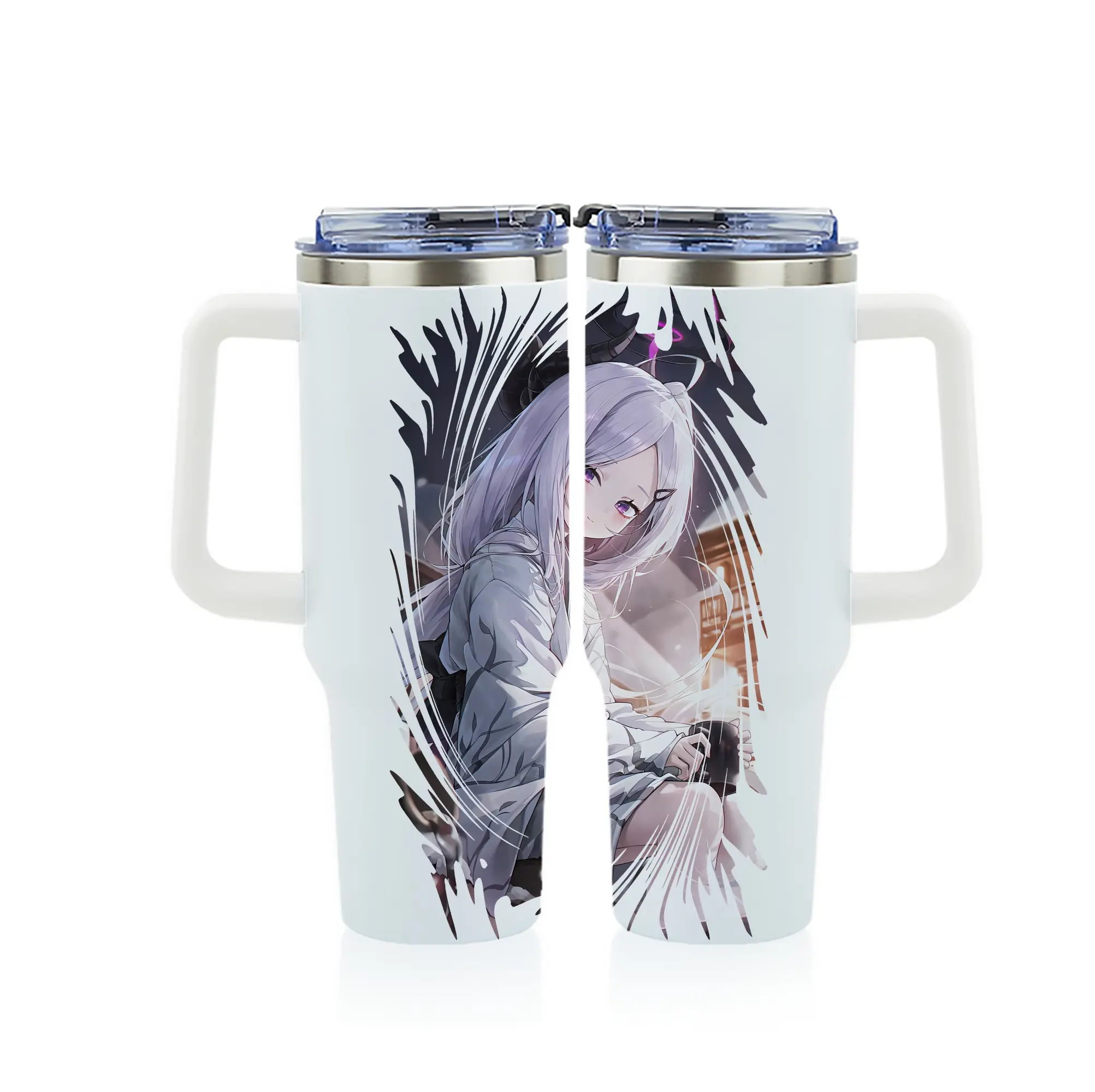 ブルーアーカイブ グッズ 空崎ヒナ - 1200mL フルプリント車用タンブラー ・ 304ステンレス 内側 ・ 201ステンレス 外側 ・ 保温 保冷 ・ 通勤 ドライブ アウトドア用