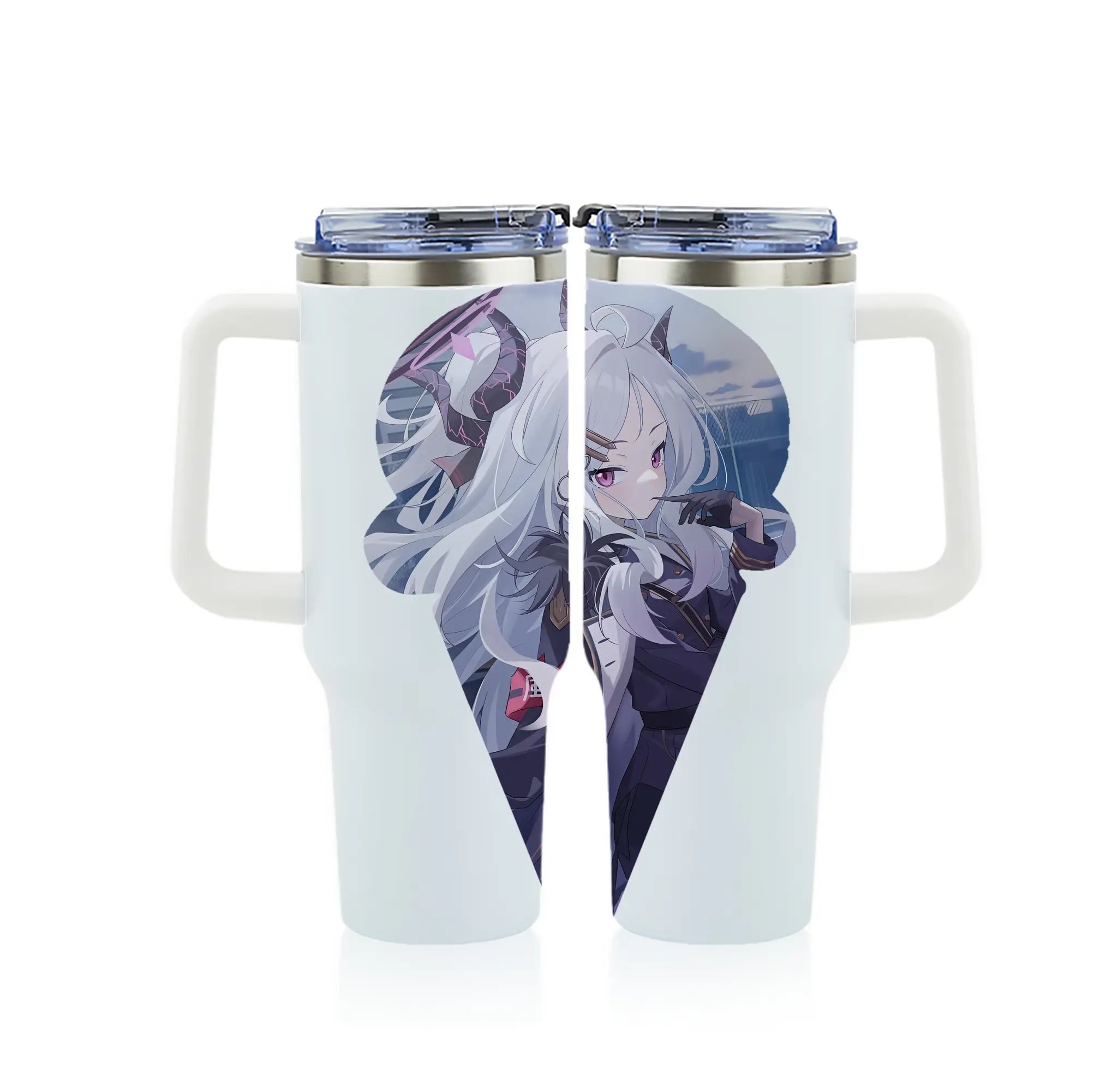 ブルーアーカイブ グッズ 空崎ヒナ - 1200mL フルプリント車用タンブラー ・ 304ステンレス 内側 ・ 201ステンレス 外側 ・ 保温 保冷 ・ 通勤 ドライブ アウトドア用
