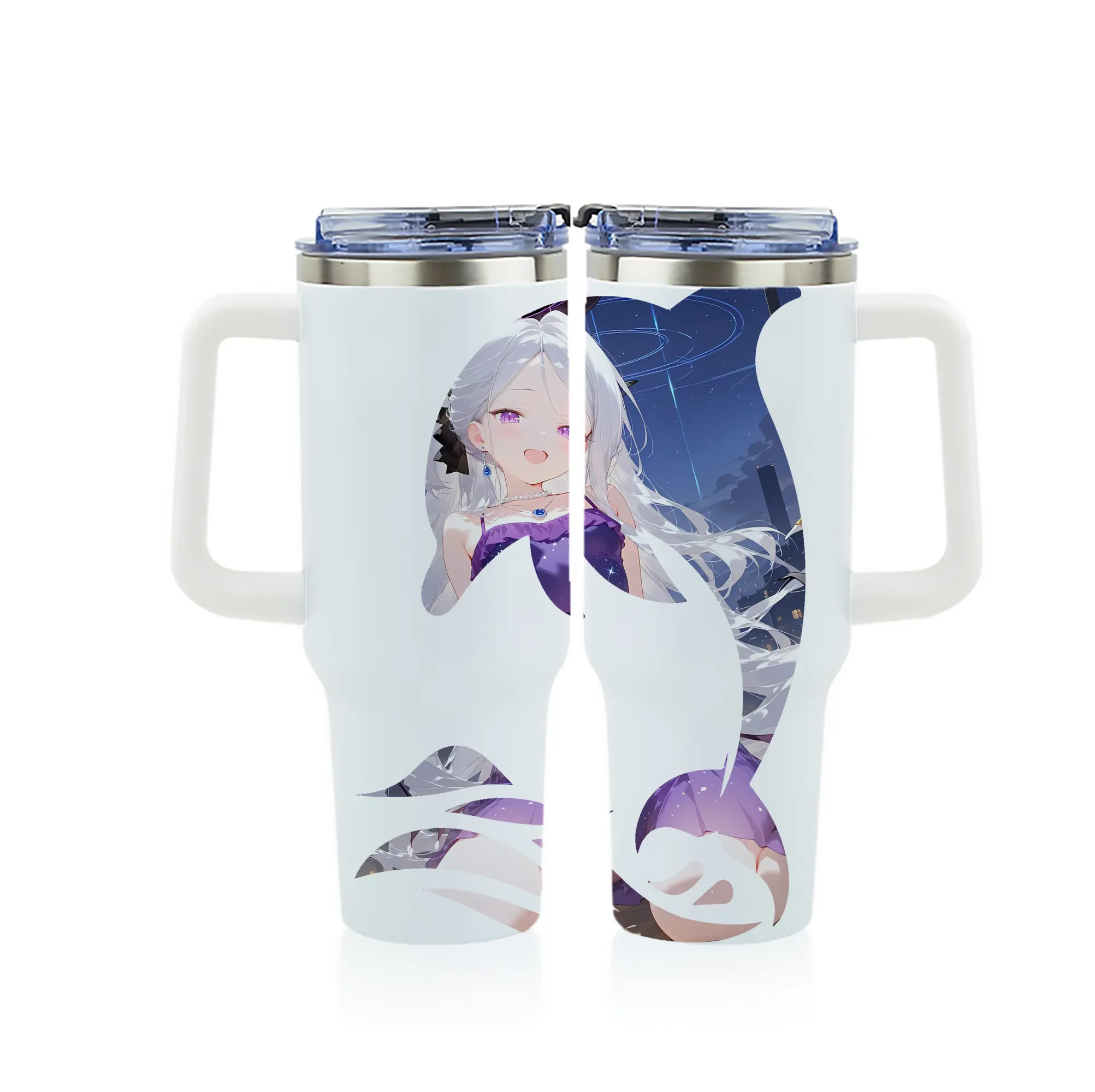 ブルーアーカイブ グッズ 空崎ヒナ - 1200mL フルプリント車用タンブラー ・ 304ステンレス 内側 ・ 201ステンレス 外側 ・ 保温 保冷 ・ 通勤 ドライブ アウトドア用