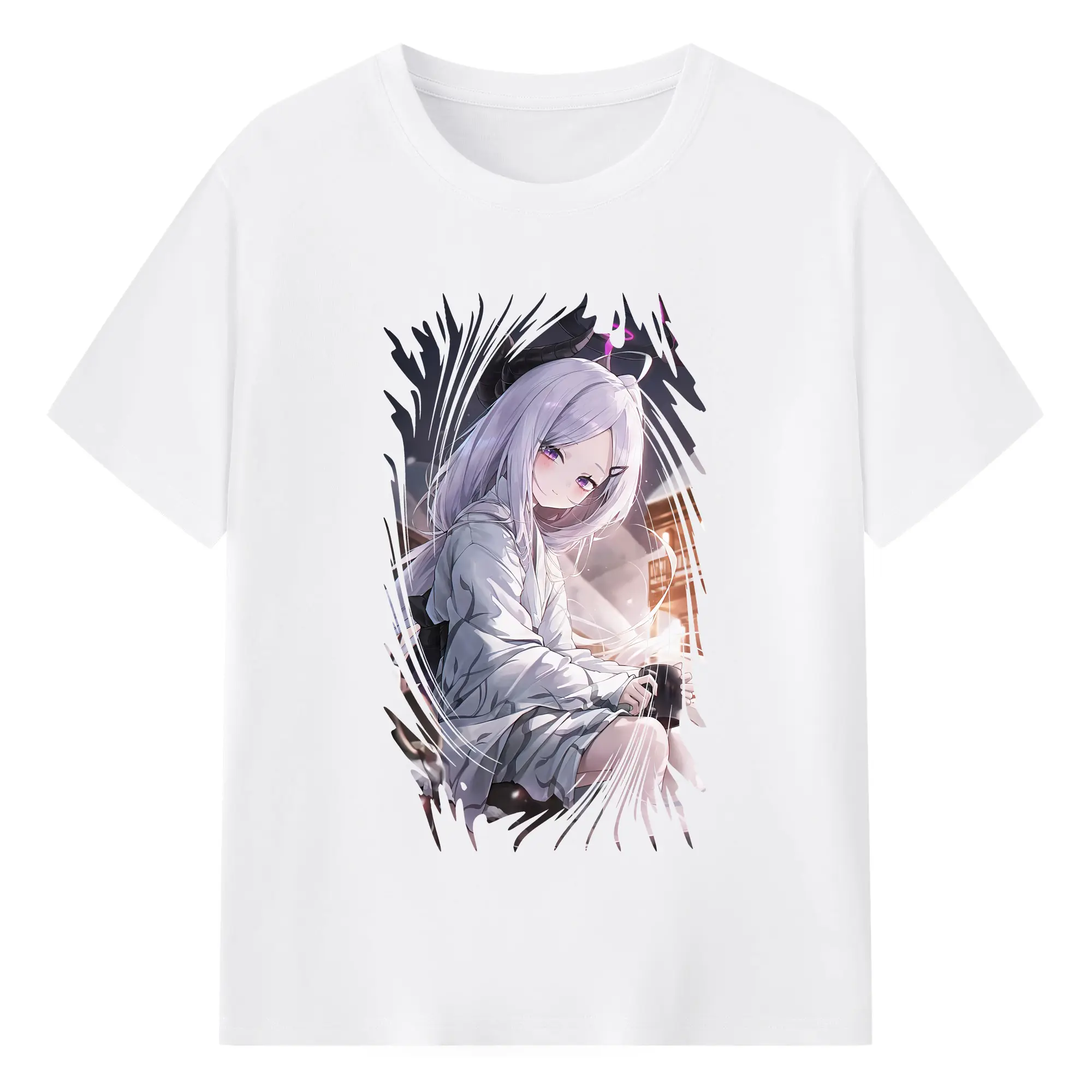 ブルーアーカイブ グッズ 空崎ヒナ - 綿100％ 半袖Tシャツ ・ フロントプリント ・ 快適 通気性 ・ 日常使い 散歩 スポーツ用