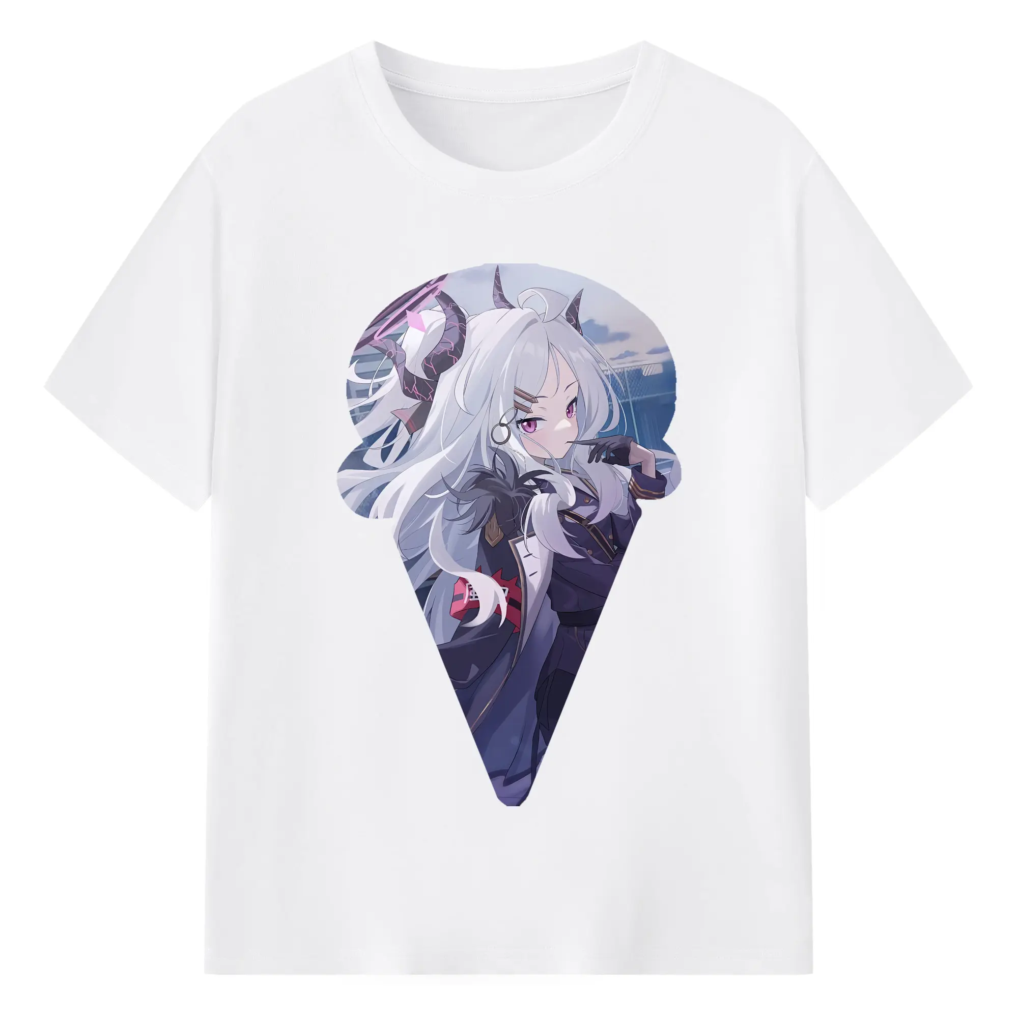 ブルーアーカイブ グッズ 空崎ヒナ - 綿100％ 半袖Tシャツ ・ フロントプリント ・ 快適 通気性 ・ 日常使い 散歩 スポーツ用